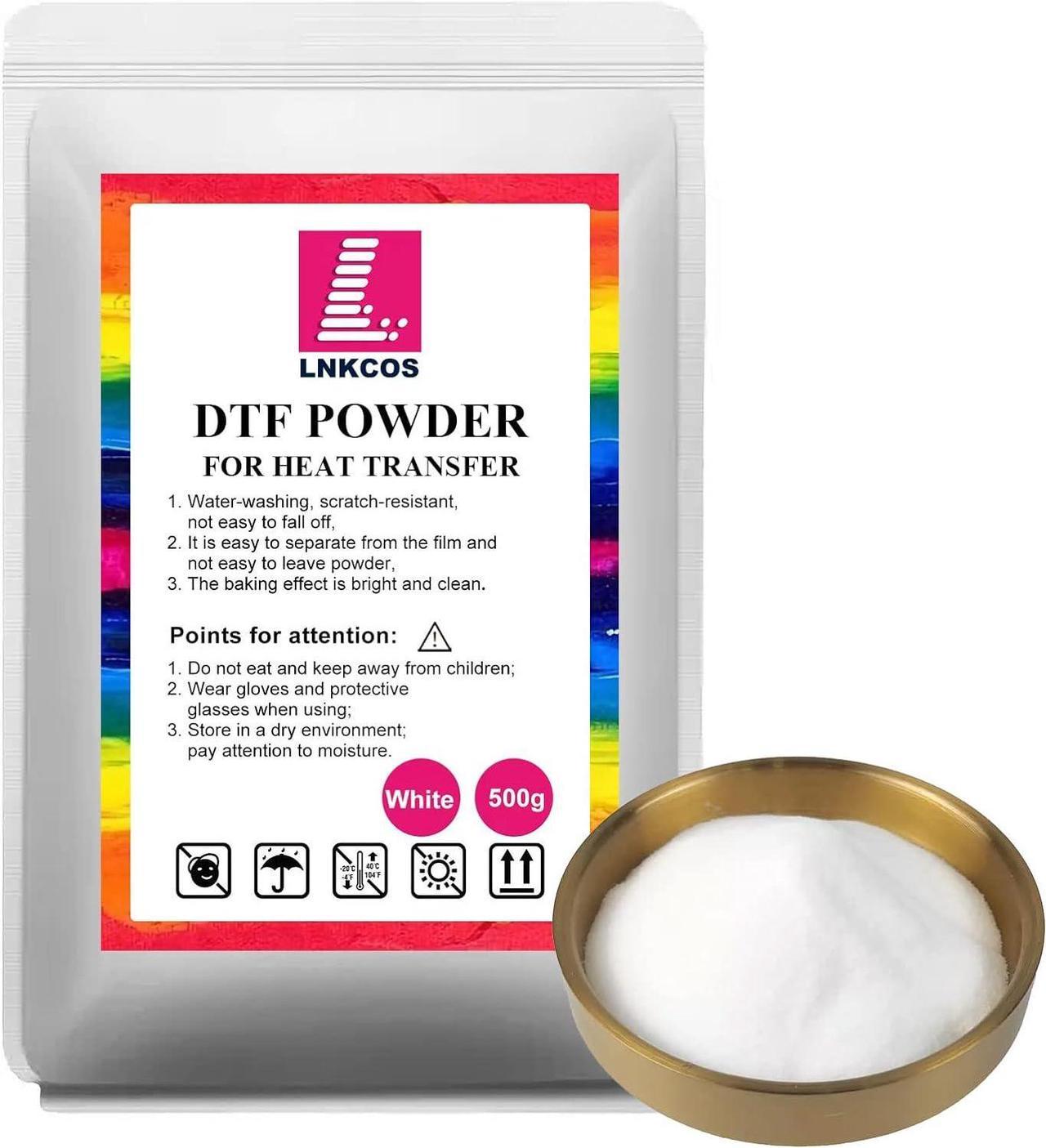 LNKCOS DTF Powder White 500G/17.6 oz Digital Transfer Hot Melt Adhesive, Pretreat Powder for Ep L1800 Printer (White/500G)