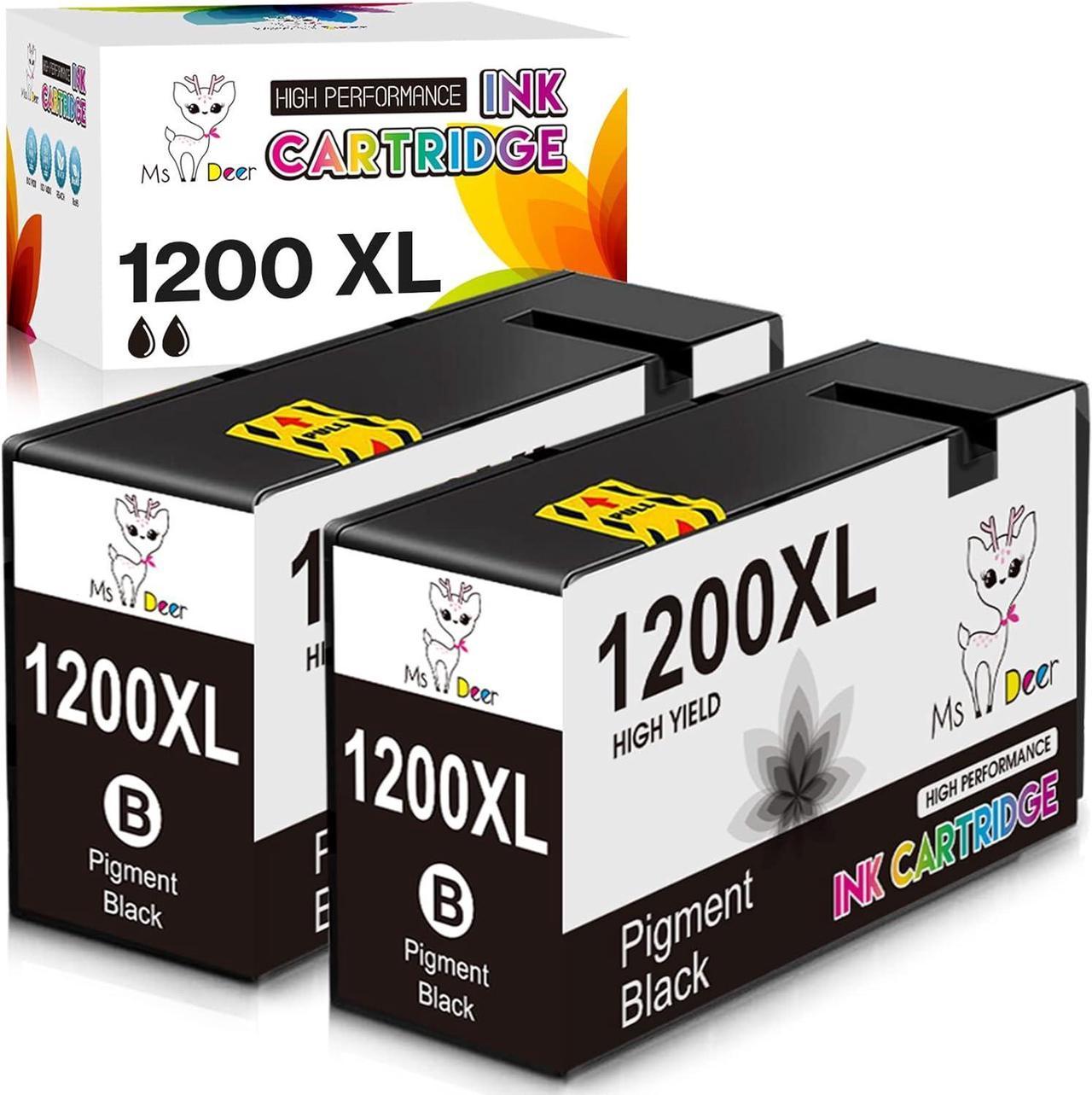 MS DEER Compatible Maxify 1200 Ink Cartridges Replacement for Canon 1200XL PGI-1200 XL PGI1200XL Pigment BK to use with Maxify MB2720 MB2320 MB2020 MB2120 MB2350 MB2050 Printer (2 Black) 2-Pack