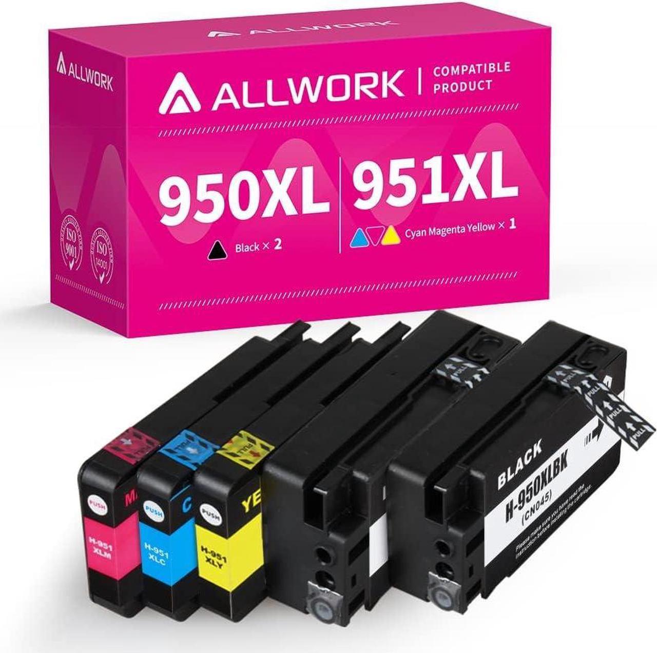 Allwork 950XL 951XL Compatible Ink Cartridges Replacement  950 XL 951 XL Works with HP Officejet Pro 8100 8600 Plus 8610 8615 8620 8625 8630 8640 8660 251dw 276dw