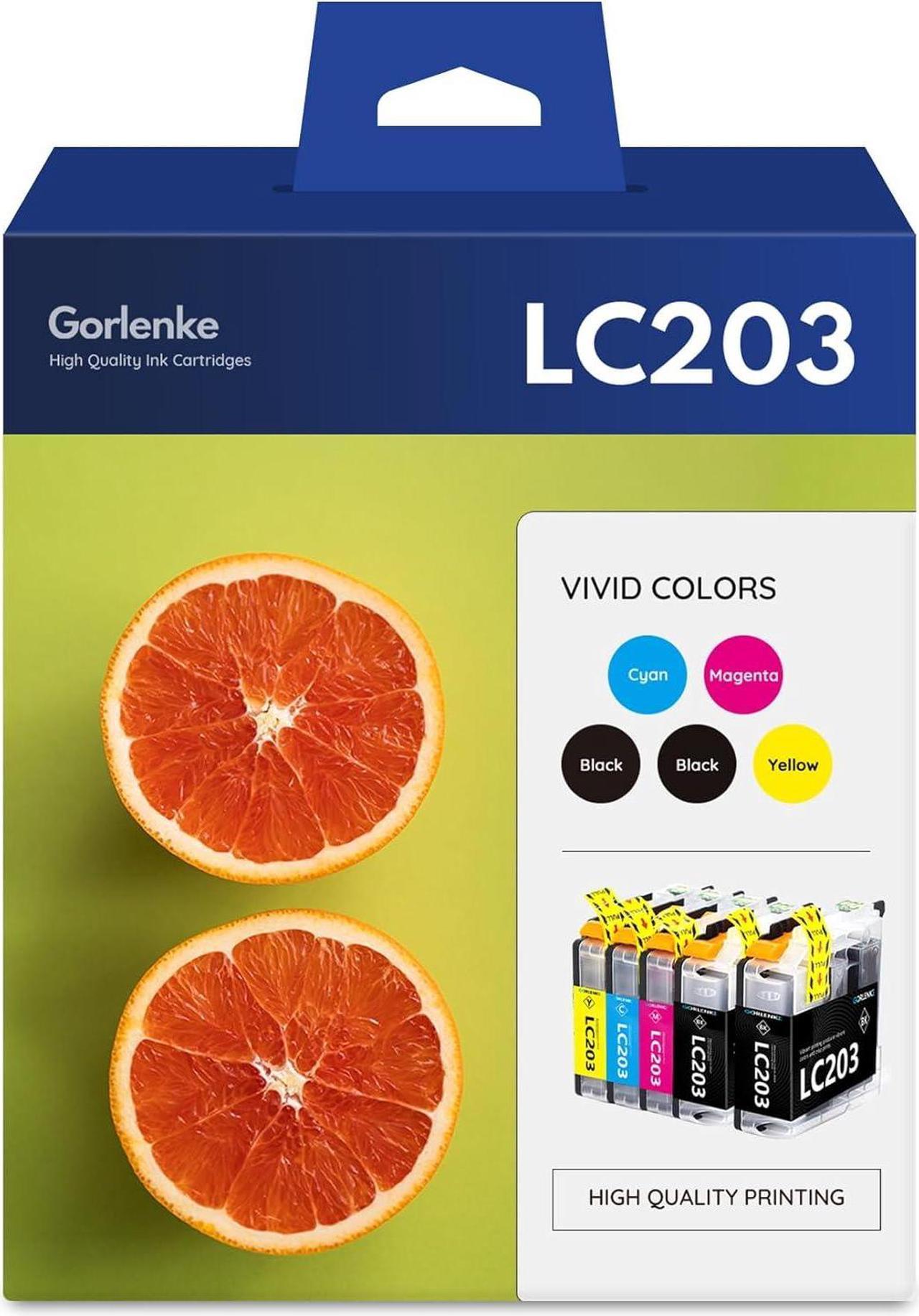 LC203 LC-203 Ink Cartridge Color Combo Pack High Yield Replacement for Brother LC203BK LC203C LC203M LC203Y MFC-J460DW J480DW J485DW J680DW Printer (2Black 1Cyan 1Magenta 1Yellow)