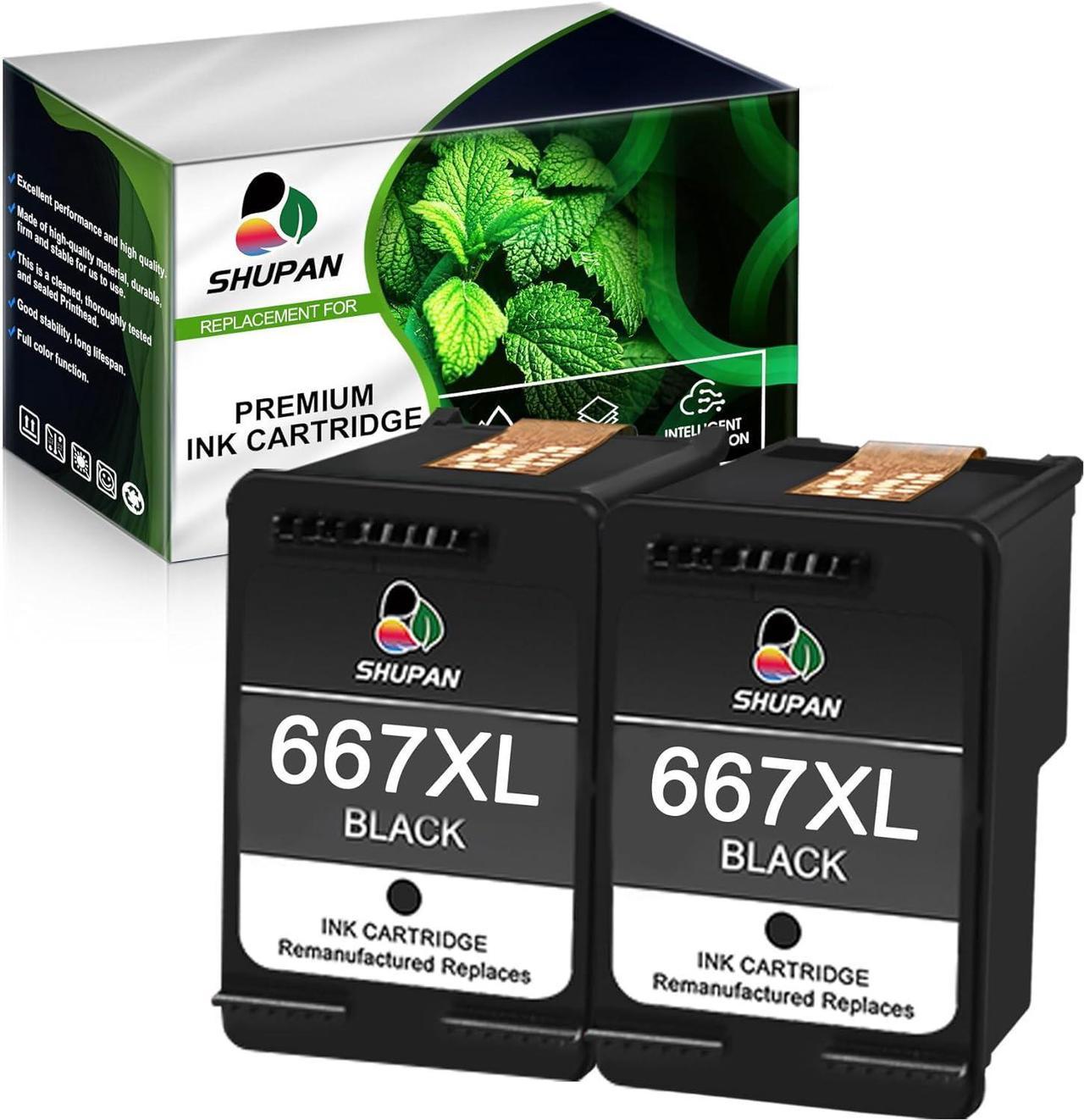 667 Ink Cartridges Black Value Pack Compatible Ink Cartridge Replacement  667XL 667 XL Ink Cartridges,  DeskJet 1275 2374 2375 2376 2775 2776 6075 6475 6476 Printers (2 Black