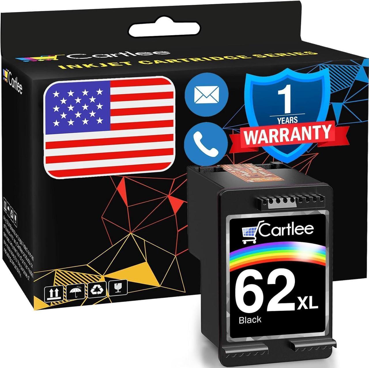 Cartlee Remanufactured Ink Cartridge Replacement  62xl Ink Cartridge Black  Envy 7640 Printer  Ink 62xl Black  Ink 62 XL  Ink Cartridge