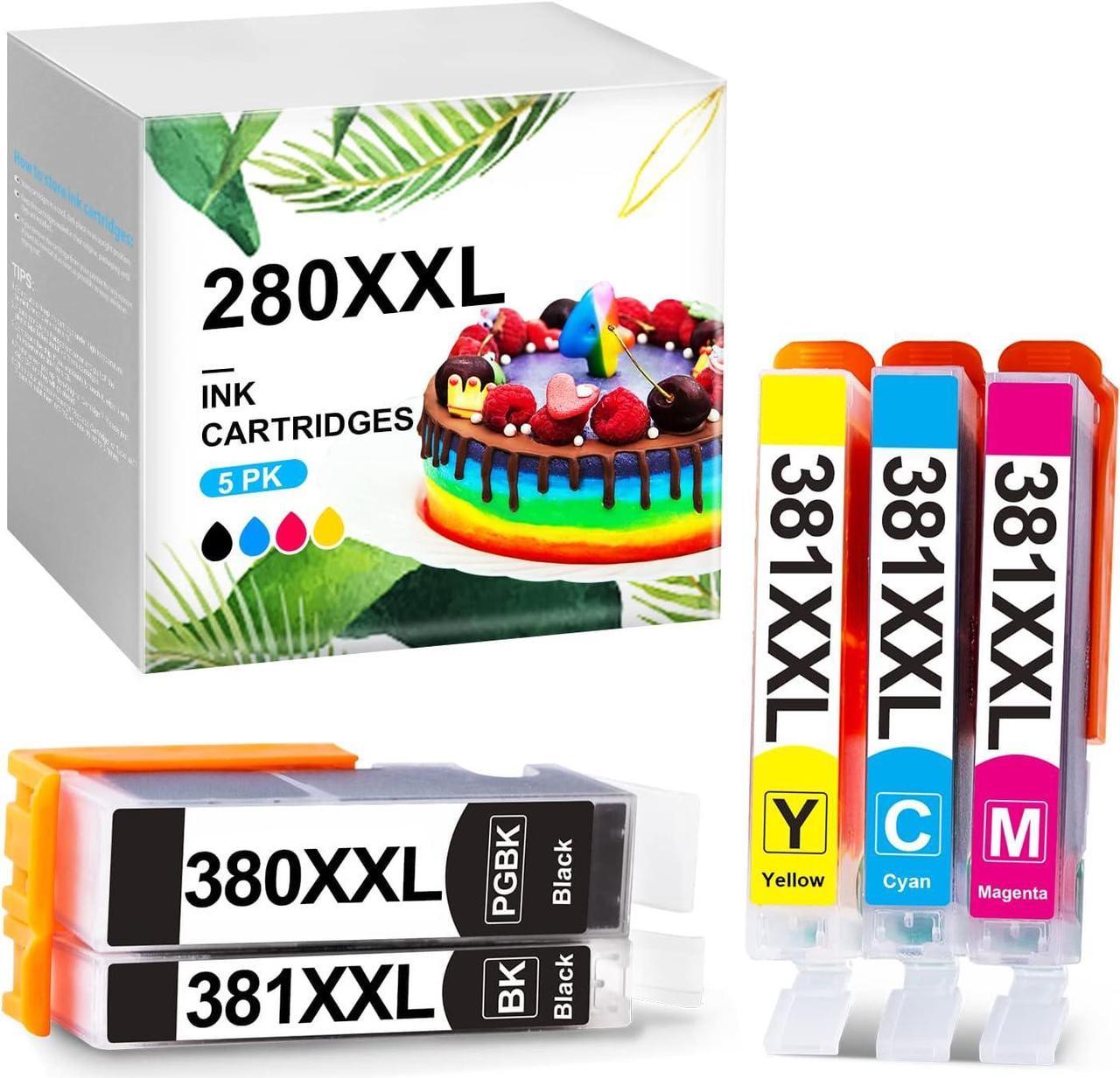 cocopas 280 281 C A K E Ink cartridges ReplacementC A K E Printer Work with PIXMA TS6120 TS6220 TS6320 TS8120 TS8220 TS8320 Printer, Black, Cyan, Magenta & Yellow Included. (5 Pack)