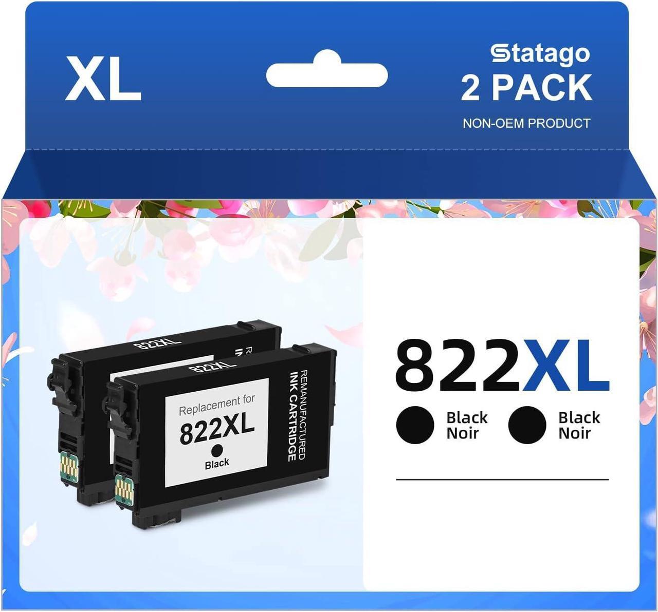 Statago Remanufactured Ink Cartridge Replacement for Epson 822XL T822XL Combo Pack for Workforce Pro WF-3820 WF-4830 WF-4820 WF-4833 WF-4834 Printer (2-Pack)