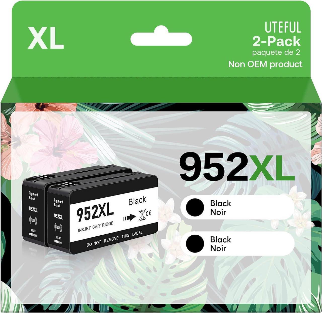 952XL High-Yield Black Ink Cartridge Compatible  952 XL Ink Cartridges, (2 Black) Use with OfficeJet Pro 8710 8720 7720 7740 8210 8702 8715 8725 8730 8740 Printer