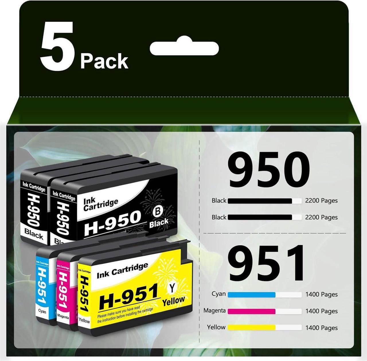 GALADA Remanufactured Ink Cartridge Replacement for 950XL 950 XL 951XL 951 XL Ink Cartridges for Officejet Pro 8600 8610 8620 8630 8660 Printer (5-Pack)