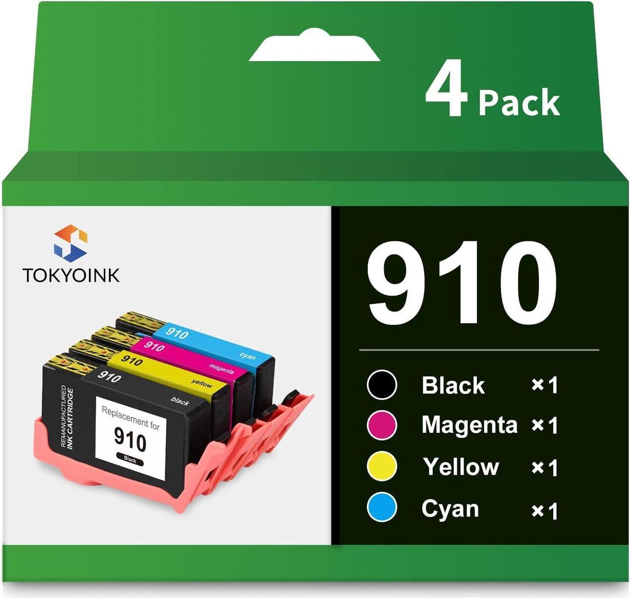 910 Ink Cartridges Combo Pack Remanufactured Compatible Replacement  910XL 910 XL Ink Compatible with OfficeJet 8025e 8035e 8025 8035 8028 8020 8022 8028 8015 (4 Pack)