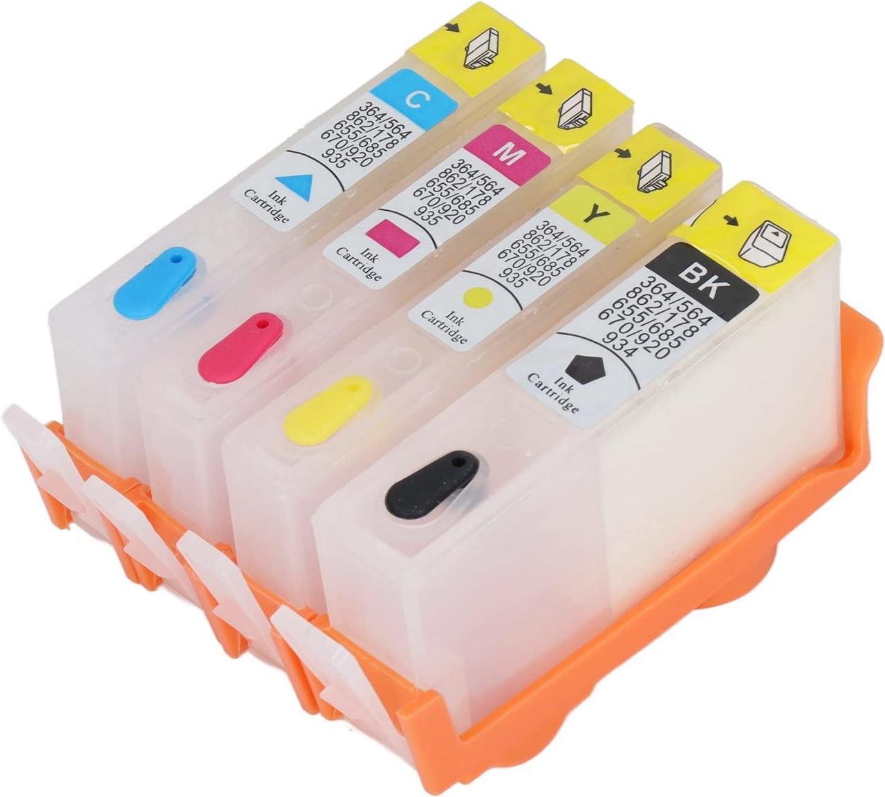 Ink Cartridge, Printer Ink Cartridge Black Blue Magenta Yellow Good Waterproof Refillable 4pcs Accurate Paper Location Prints (HP 934-935)