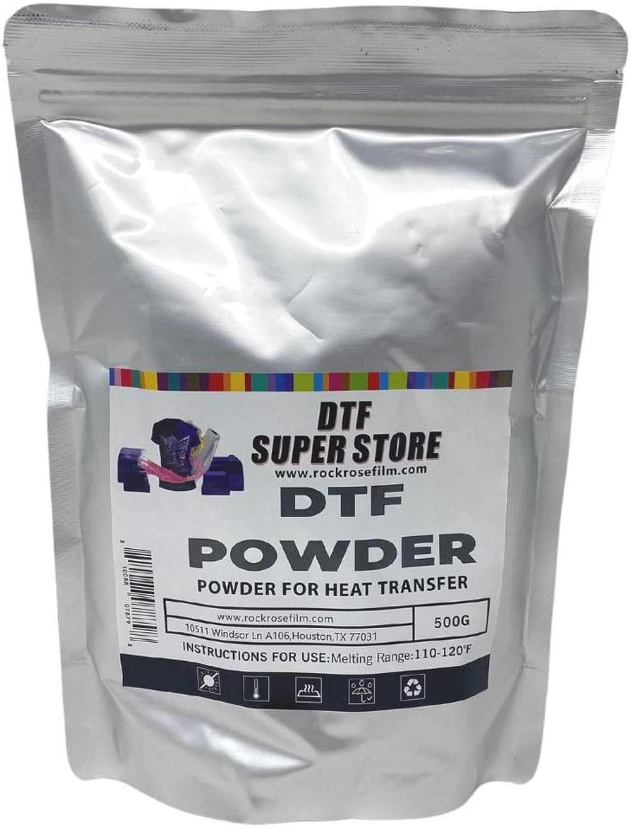 Rock Rose DTF White Powder Digital Hot Melt Adhesive - Provides Bright, Vivid Color, Durable, Water Proof and Washable. (500 G)