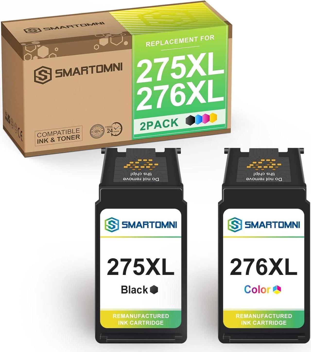 S SMARTOMNI 275XL 276XL Remanufactured Ink Cartridge Replacement for Canon PG275XL CL276XL Combo Pack for Canon PIXMA TS3520 PIXMA TS3522 PIXMA TR4720 (2 Pack, Black Tri-Color)