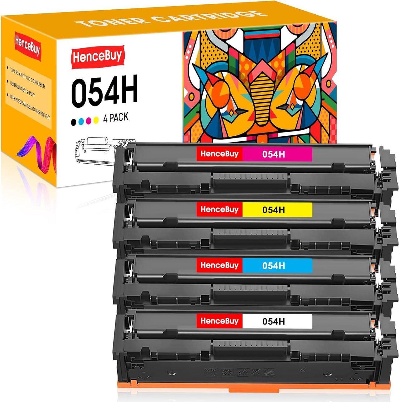 HenceBuy Compatible 054H Toner Cartridge Replacement for Canon 054H CRG-054H 054 CRG-054 Use with Canon Color imageCLASS MF644Cdw MF642Cdw LBP622Cdw LBP620 MF640C (Black Cyan Magenta Yellow, 4-Pack)