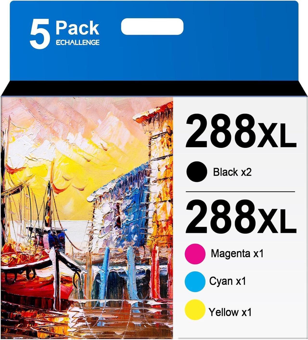 T288XL 288XL High Yield - 5 Pack Remanufactured Ink Cartridge Replacement for Epson 288 288XL 288 XL T288XL to use with XP-440 XP-330 XP-446 XP-340 XP-430 (2 Black, 1 Cyan, 1 Magenta, 1 Yellow)