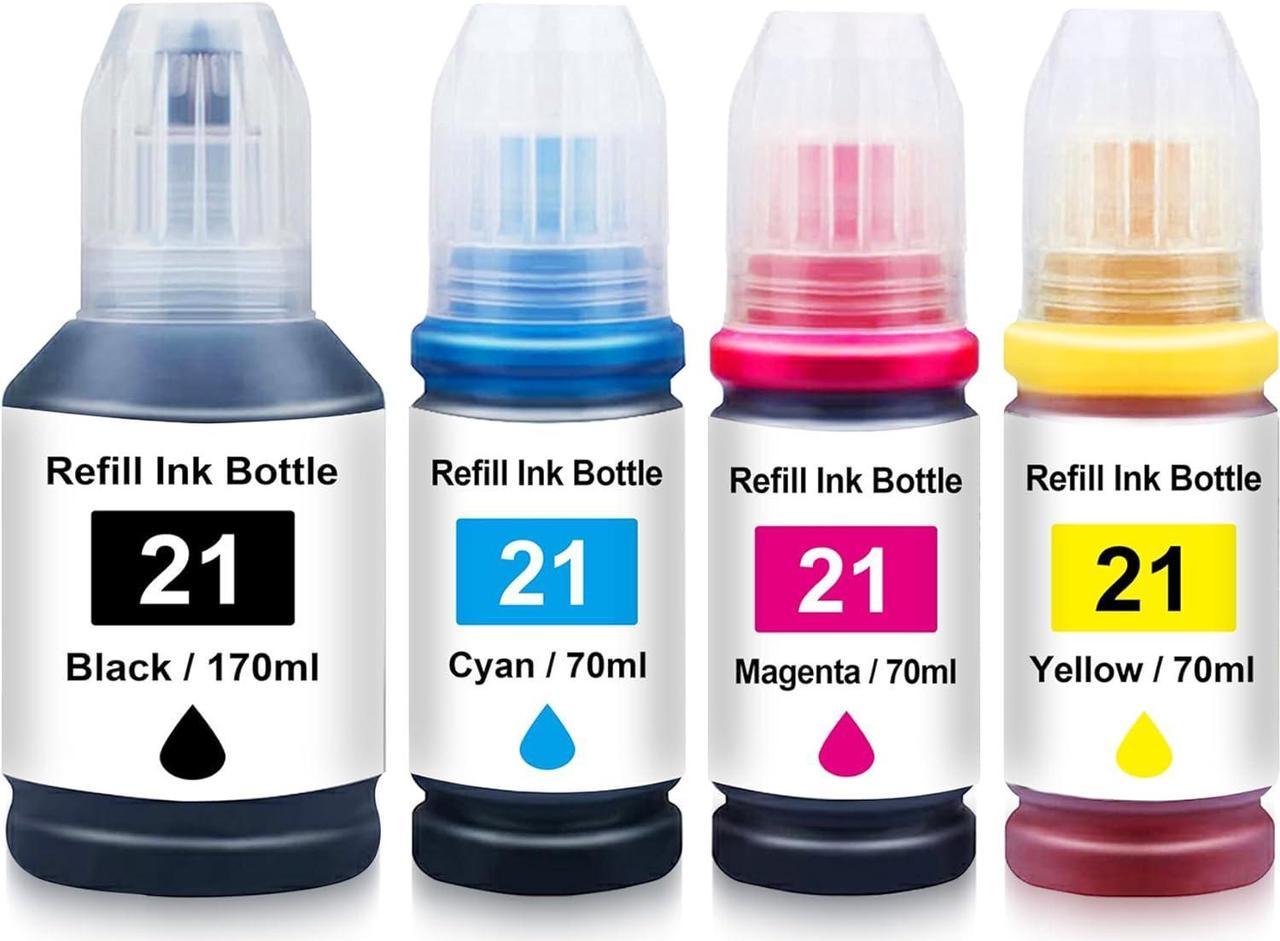 Mutikor Compatible Ink Bottle Replacement for Canon GI21 GI-21 Combo Packs use with Canon PIXMA G3260 G2260 G1220 Printer (1Black 1Cyan 1Magenta 1Yellow) 4 Pack