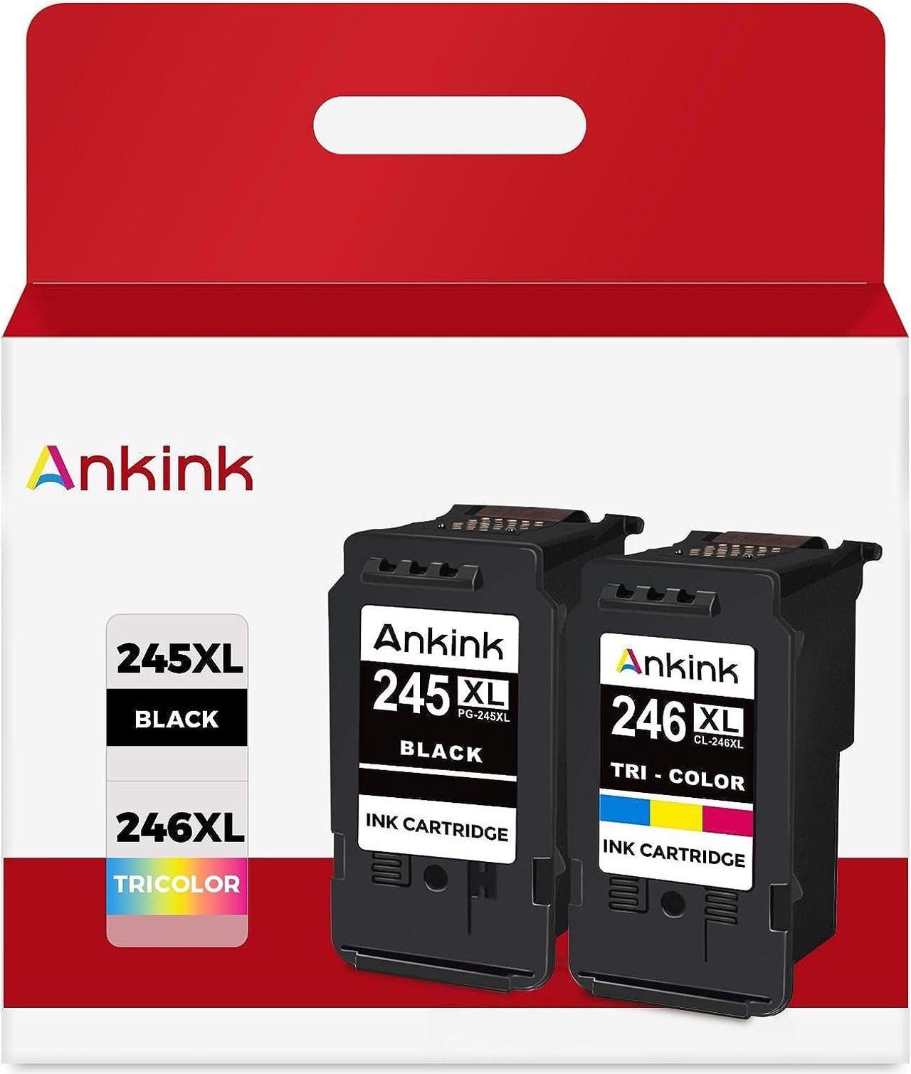 2X Capacity 245XL 246XL Ink Cartridges for Canon Ink 245 and 246 PG245 CL246 XL Black Color Combo 243 244 for PIXMA MX490 TS3322 TR4522 TR4500 TS3122 TS3300 MX492 MG2522 TR4520 TS3100 TS3320 Printer