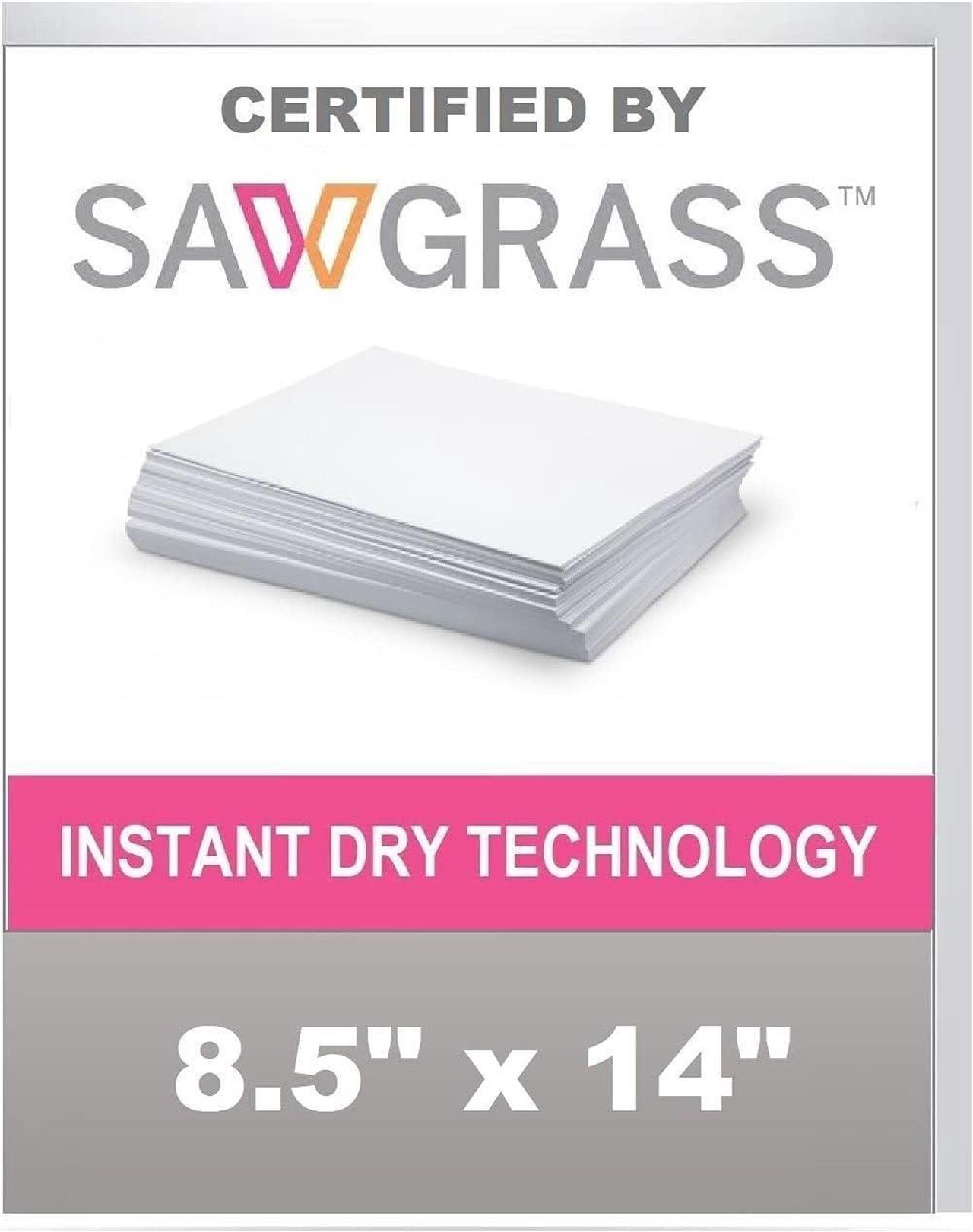 SUBLIMAX sublimation paper 8.5x14 (110 Sheets) CERTIFIED BY SAWGRASS - INSTANT DRY - NO SMUDGING - NO BLEEDING - Designed for use with Sawgrass SG500 / SG400 printer, Sublijet UHD / HD ink