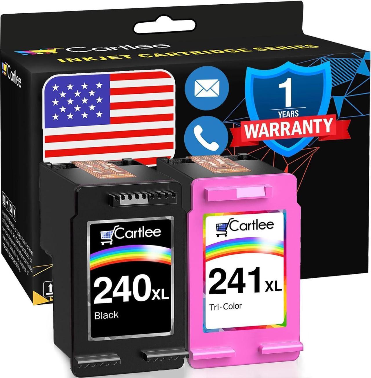 Cartlee 2 Remanufactured High Yield Ink Cartridge Replacement for PG-240XL 240 XL CL-241XL 241 XL PIXMA MX472 MX452 MG3220 MG3520 MX432 MX439 MX512 MG3620 MG2120 MX459 MG3600 MX479 (1 Black, 1 Color)