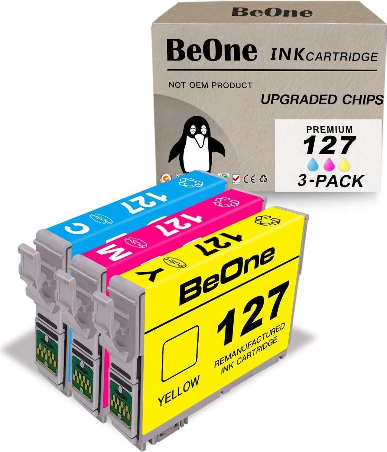 BeOne Remanufactured Ink Cartridge Replacement for Epson 127 T127 12-Pack to Use with Workforce 545 645 633 845 630 840 WF-3540 WF-3520 60 WF-7520 WF-7010 WF-3530 WF-7510 635 Printer(1C 1M 1Y,3Pack)