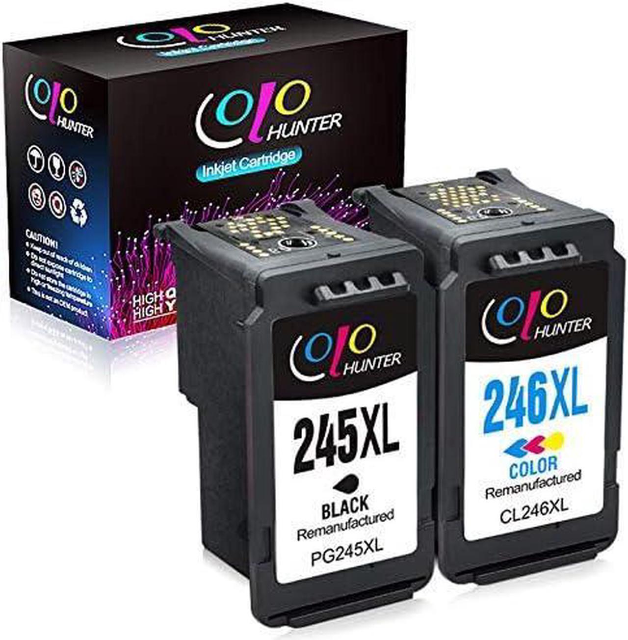 Colohunter Remanufactured Ink Cartridge Replacement for Canon PG-245XL CL-246XL PG-243 CL-244 to use with Pixma TS202 TS3120 TR4520 MG2922 MG3020 IP2820 MG3022 MG2420 MX490 MX492 (2-Pack)