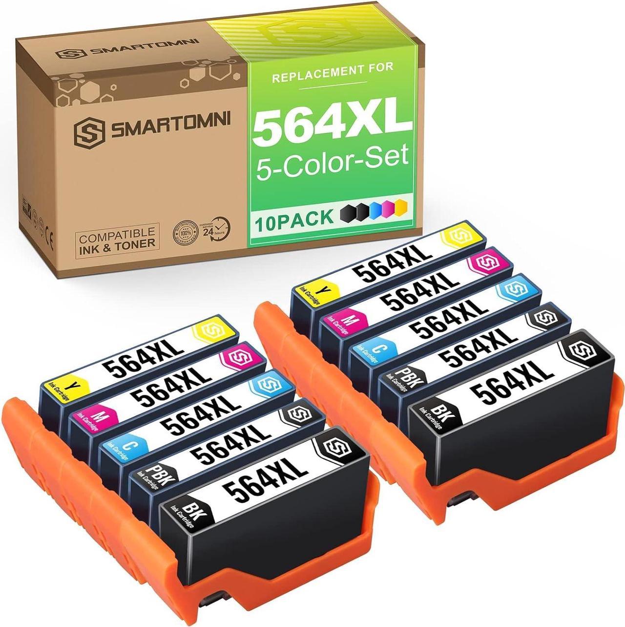 S SMARTOMNI Compatible 564 XL Ink Cartridge Replacement  564XL  Photosmart 7520 7510 7525 6515 6510 5520 5510 5514 4620 3520 D7560 B8550 B209a C410 C6380 Printer 12-Pack (2K/2PK/2C/2M/2Y)