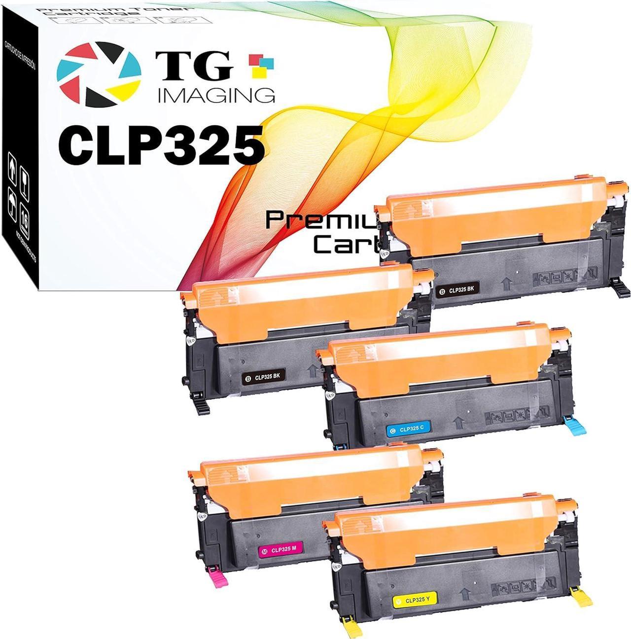 5-Pack TG Imaging 2B/C/Y/M Compatible CLT-407S Toner Cartridge Replacement for Samsung CLP325 Color Toner Combo Pack CLP-320 CLP-320N CLP-321N CLP-325 CLP-325W CLP-326 CLX-3180 CLX-3186 Toner Printer