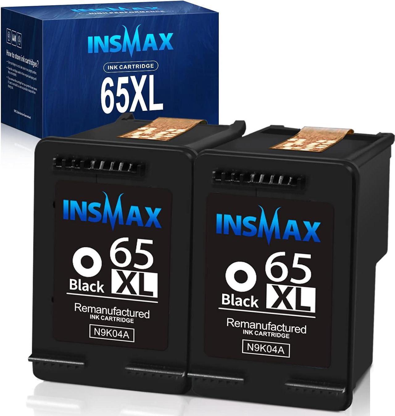 INSMAX Remanufactured Ink Cartridge Replacement for 65XL 65 XL Compatible with HP Deskjet 3755 3758 3752 3722 3721 3720 HP Envy 5055 5058 5052 Deskjet 2655 2622 Printers (1Black)