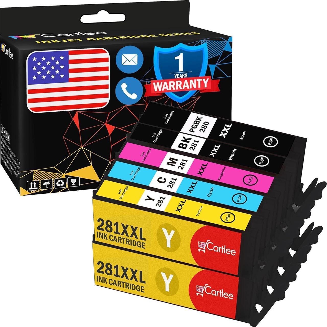 Cartlee 10 Compatible Ink Cartridges Replacement For PGI-280XXL CLI-281XXL 280 XXL 281XXL For Canon Pixma TR8520 TS9120 TS8220 TS6120 TS6220 TS6320 TR7520 TS8120 TS8320 TR8500 printers (10 Pack Combo)