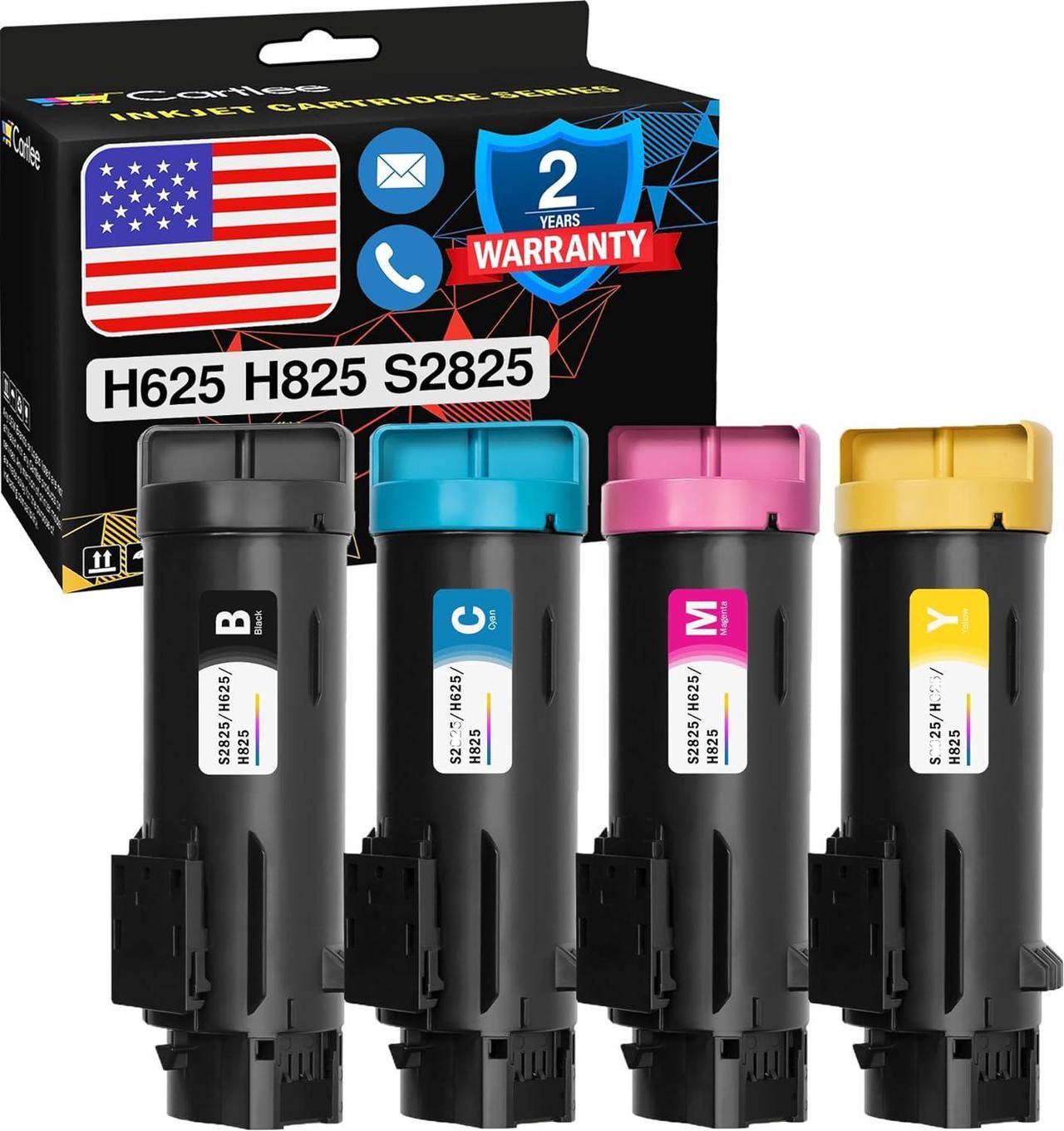 Cartlee 4 Set Compatible High Yield Laser Toner Cartridges Replacement for Dell H625cdw H825cdw S2825cdn H625 H825 s2825 Smart Color Multifunction Printers Ink (1 Black, 1 Cyan, 1 Magenta, 1 Yellow)