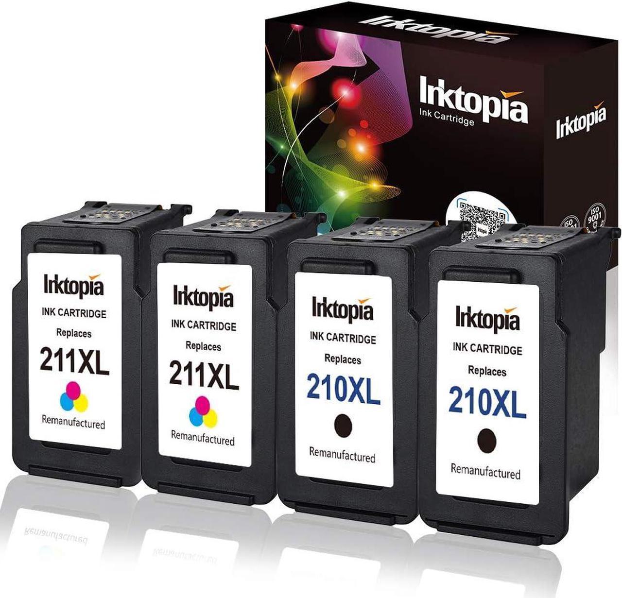 2 Set Remanufactured Ink Cartridge Replacement For Canon PG 210XL & CL 211XL (2 Black,2 Color)Comptaible With Canon PIXMA IP2700 IP2702 MP240 MP250 MP280 MP490 MP495 MP499 MX320 MX330 MX360 MX420 ect