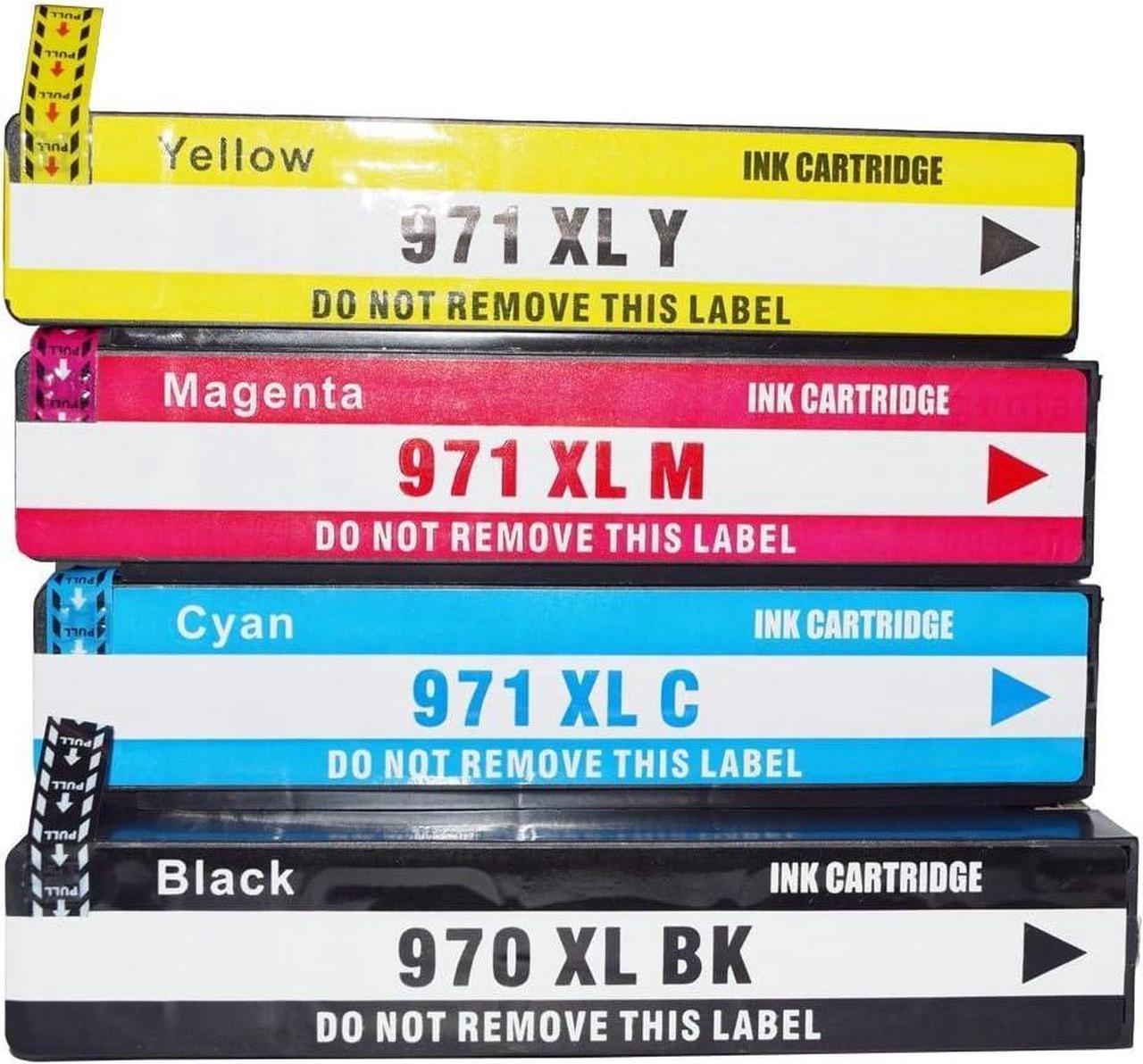 Ouguan Ink ® 4 Pack Ink Cartridge Replacement  970XL 971XL HP 970 971 (CN625AM CN626AM CN627AM CN628AM)  Officejet Pro X576dw X476dw X476dn X451dn X551dw Printers