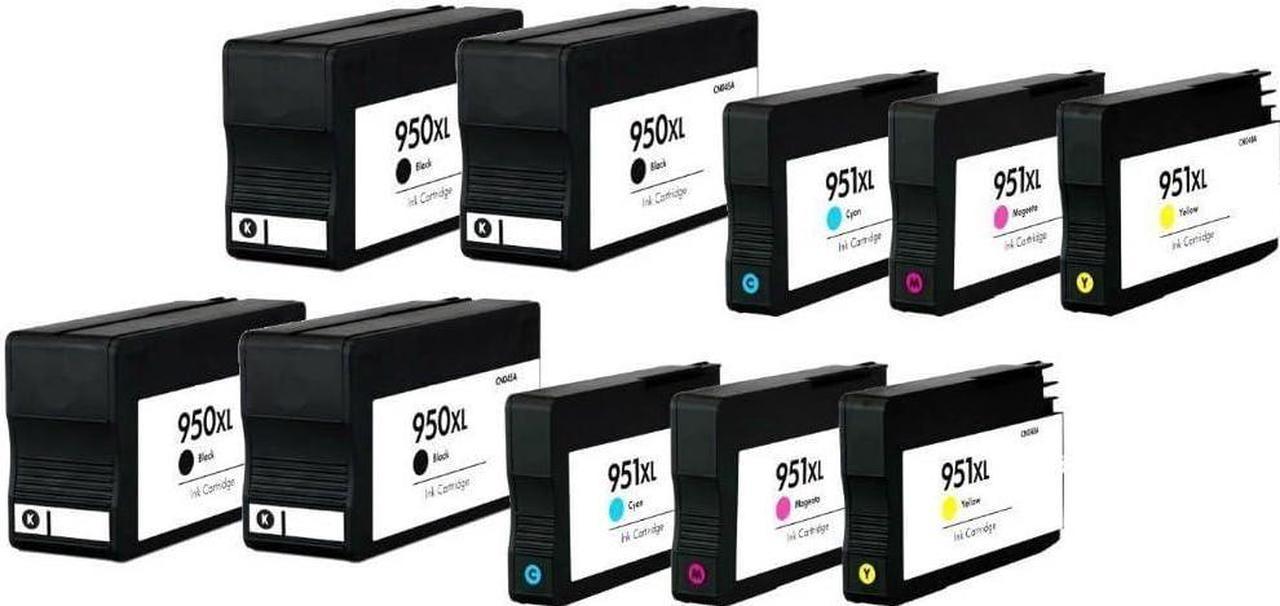 Inktoner Set of 10 Chipped Ink Cartridges  950XL/HP 951XL Officejet Pro 8100e 8600 8610 8620 8630 8640 8660 8615 8625 by Ink Toner