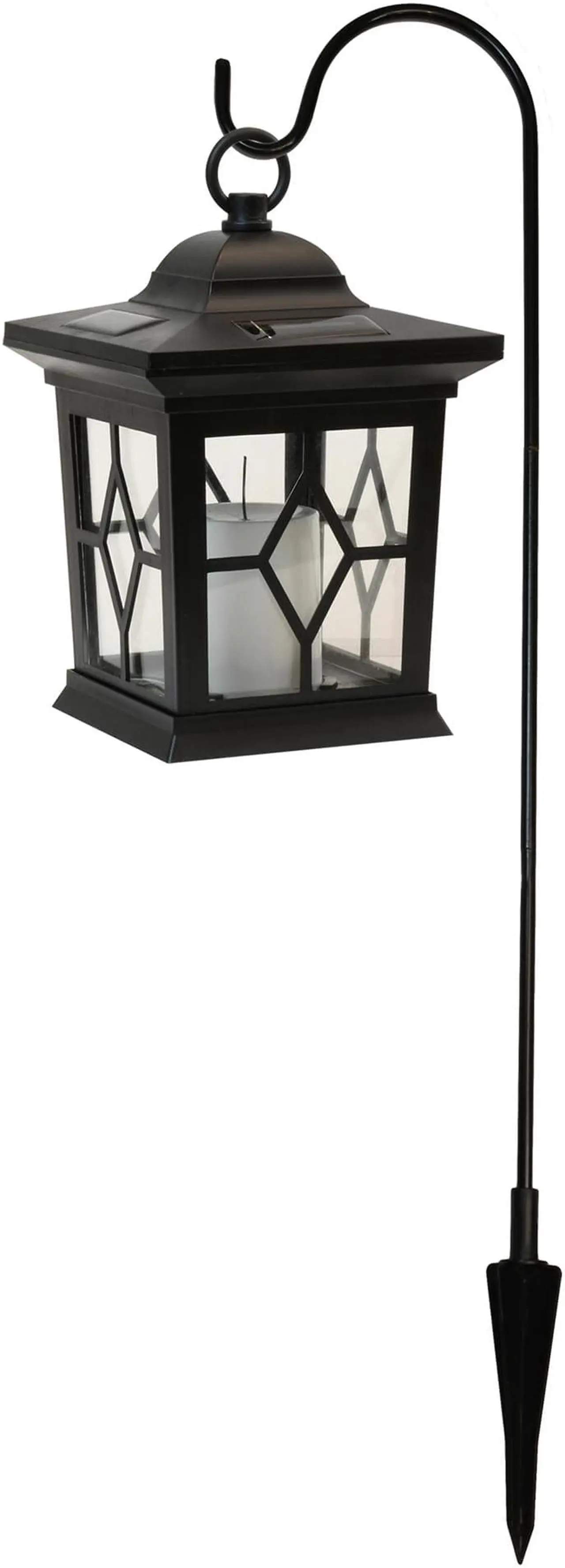 Main image of Solar Lantern with Shepherd's Hook - Black
