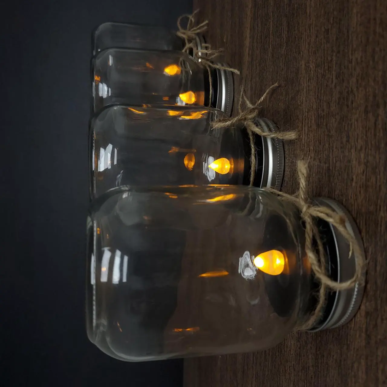Alt view image 3 of 5 - Extra Large Battery Operated Tea Lights with Remote Control, Black - Set of 4
