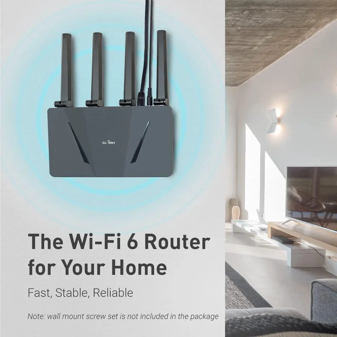 Alt view image 6 of 7 - GL.iNet GL-AX1800(Flint) WiFi 6 Router -Dual Band Gigabit Wireless Internet Router | 5 x 1G Ethernet Ports | Up to 120 Devices | Amazing OpenVpn&WireGuard Speed | WPA3 Security | MU-MIMO | 802.11ax