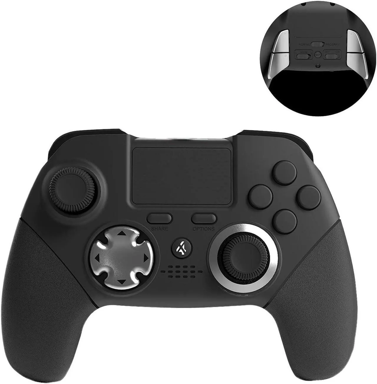 Alt view image 3 of 6 - PS4 Scuffed Controller,Modded Dual Vibration PS4 Elite Game Controller with Back Paddles for PS4/PS3