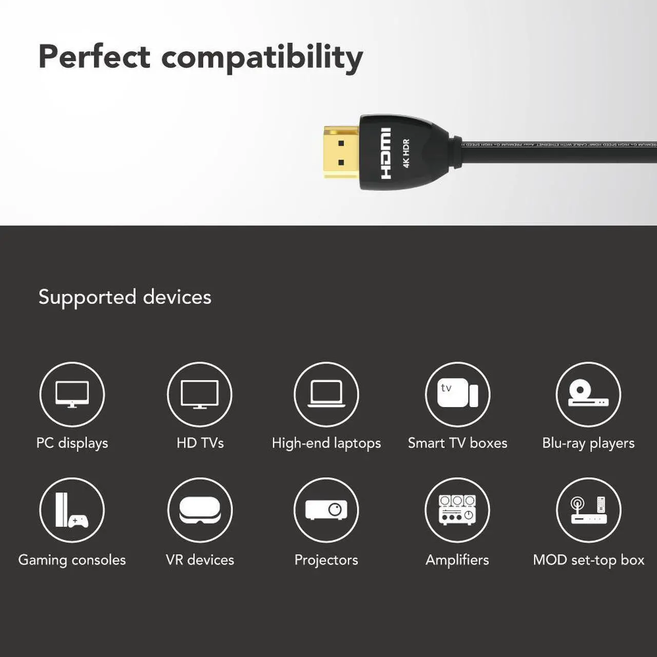 Alt view image 7 of 7 - Avier PREMIUM G+ 4K High Speed HDMI Cable 2M