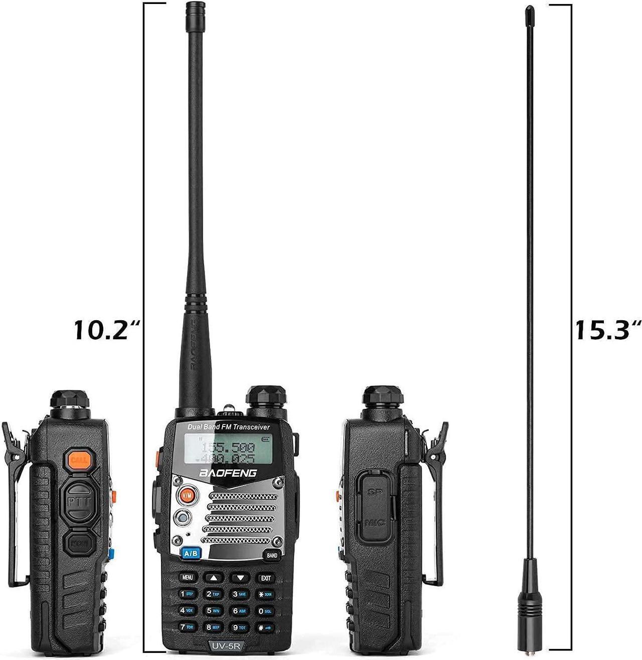 Alt view image 6 of 7 - BaoFeng UV-5R 8W Ham Radio Walkie Talkie Dual Band 2-Way Radio with an Extra 3800mAh Battery Handheld Walkie Talkies with Baofeng Hand Mic and Programming Cable