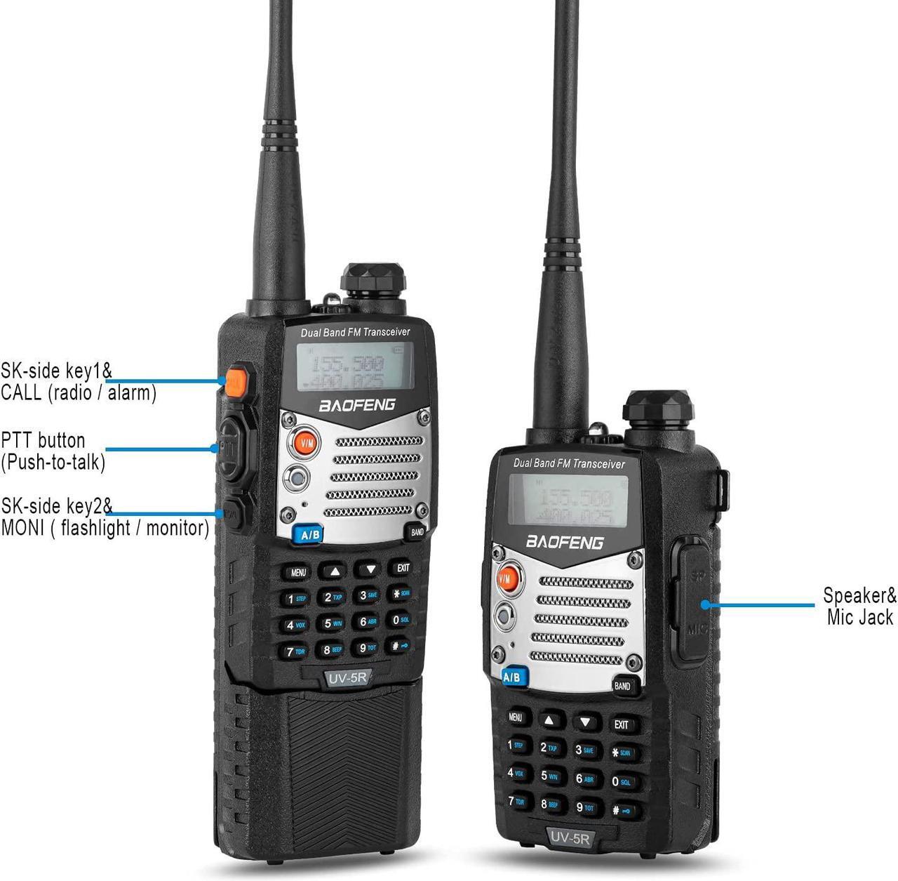 Alt view image 2 of 7 - BaoFeng UV-5R 8W Ham Radio Walkie Talkie Dual Band 2-Way Radio with an Extra 3800mAh Battery Handheld Walkie Talkies with Baofeng Hand Mic and Programming Cable