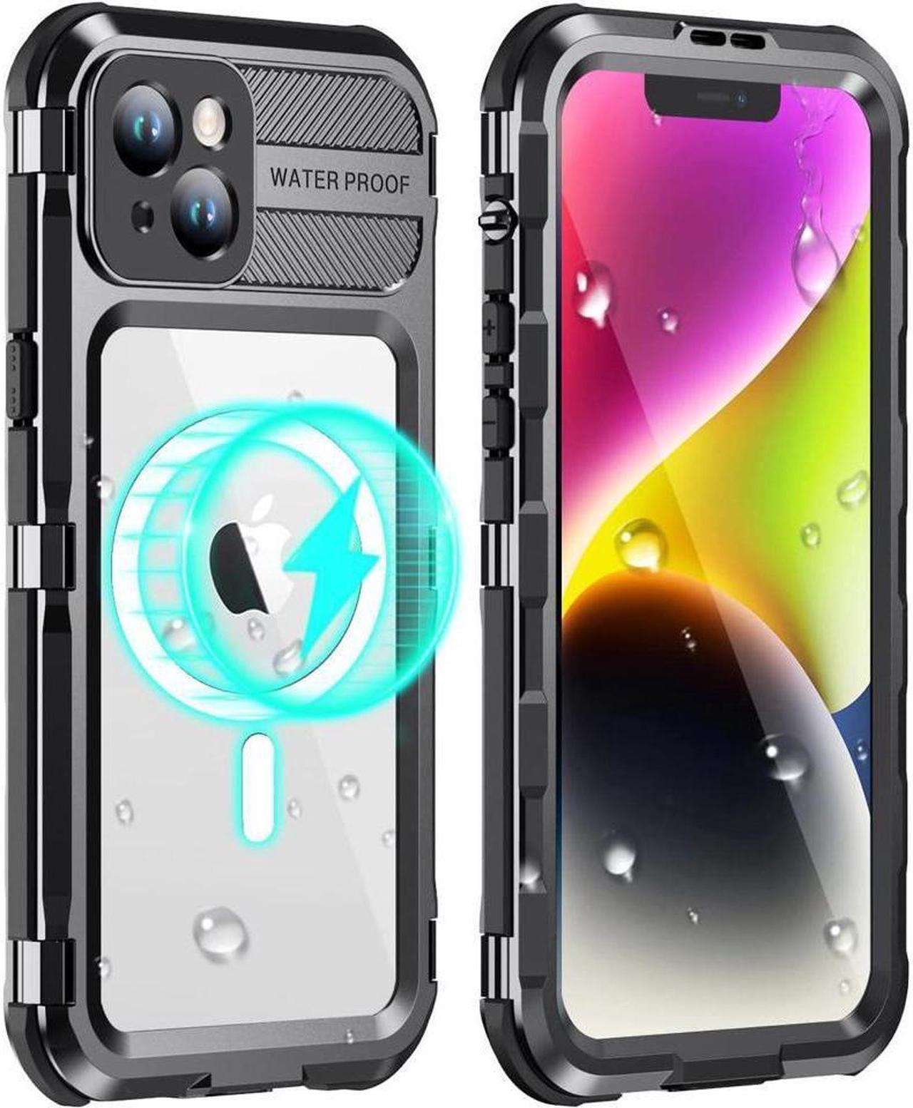 BONAEVER Waterproof Case for iPhone 15 6.1 inch Built-in [Screen Protector] [IP68 Water Proof] [14FT Military Grade Shockproof] Metal Aluminum Protective Drop Protection Cover for iPhone 15 6.1"