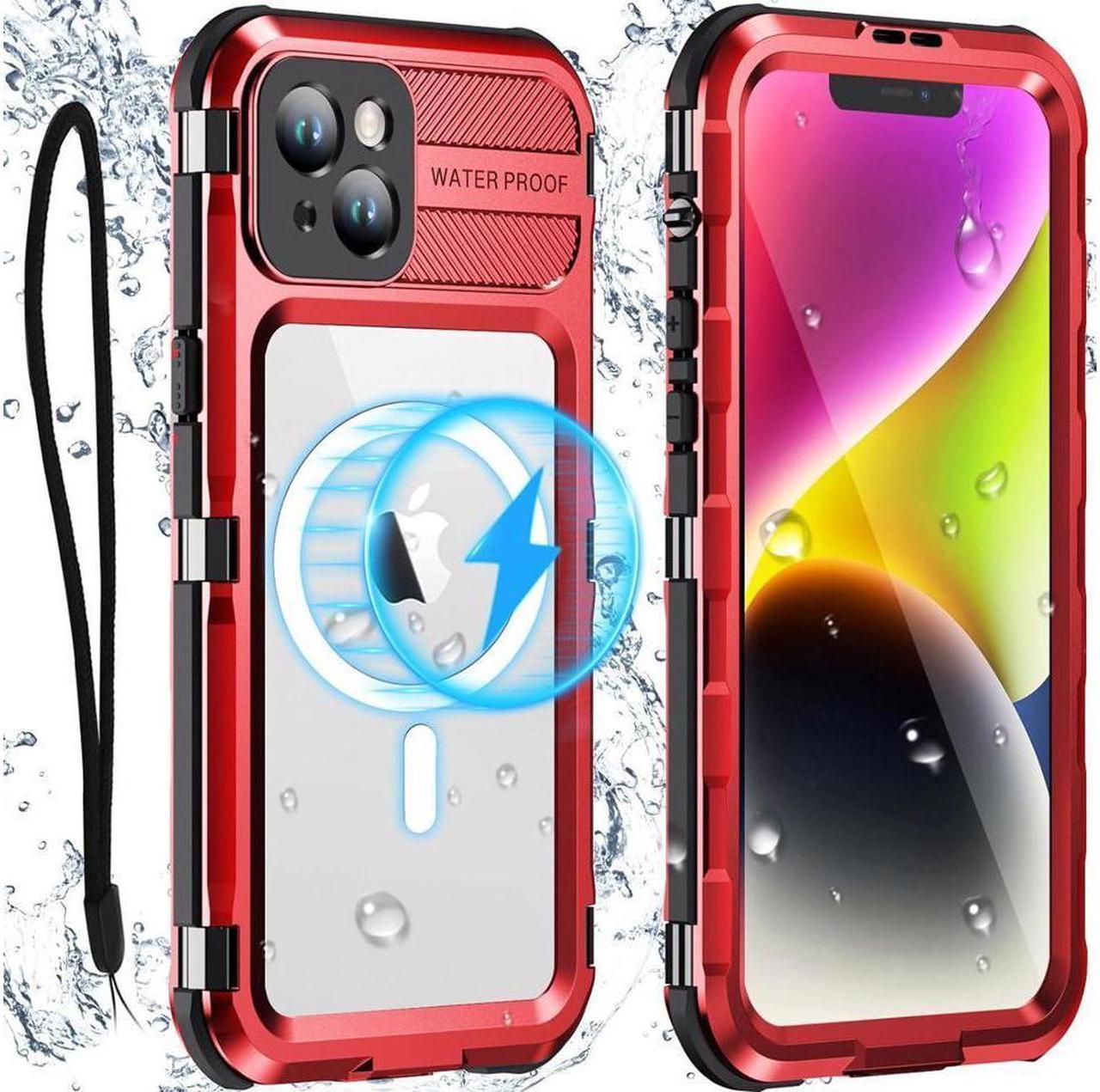 BONAEVER Waterproof Case for iPhone 15 Plus 6.7 inch Built-in Screen Protector [IP68 Water Proof] [14FT Military Grade Shockproof] Metal Aluminum Protective Drop Protection Cover for iPhone 15 Plus