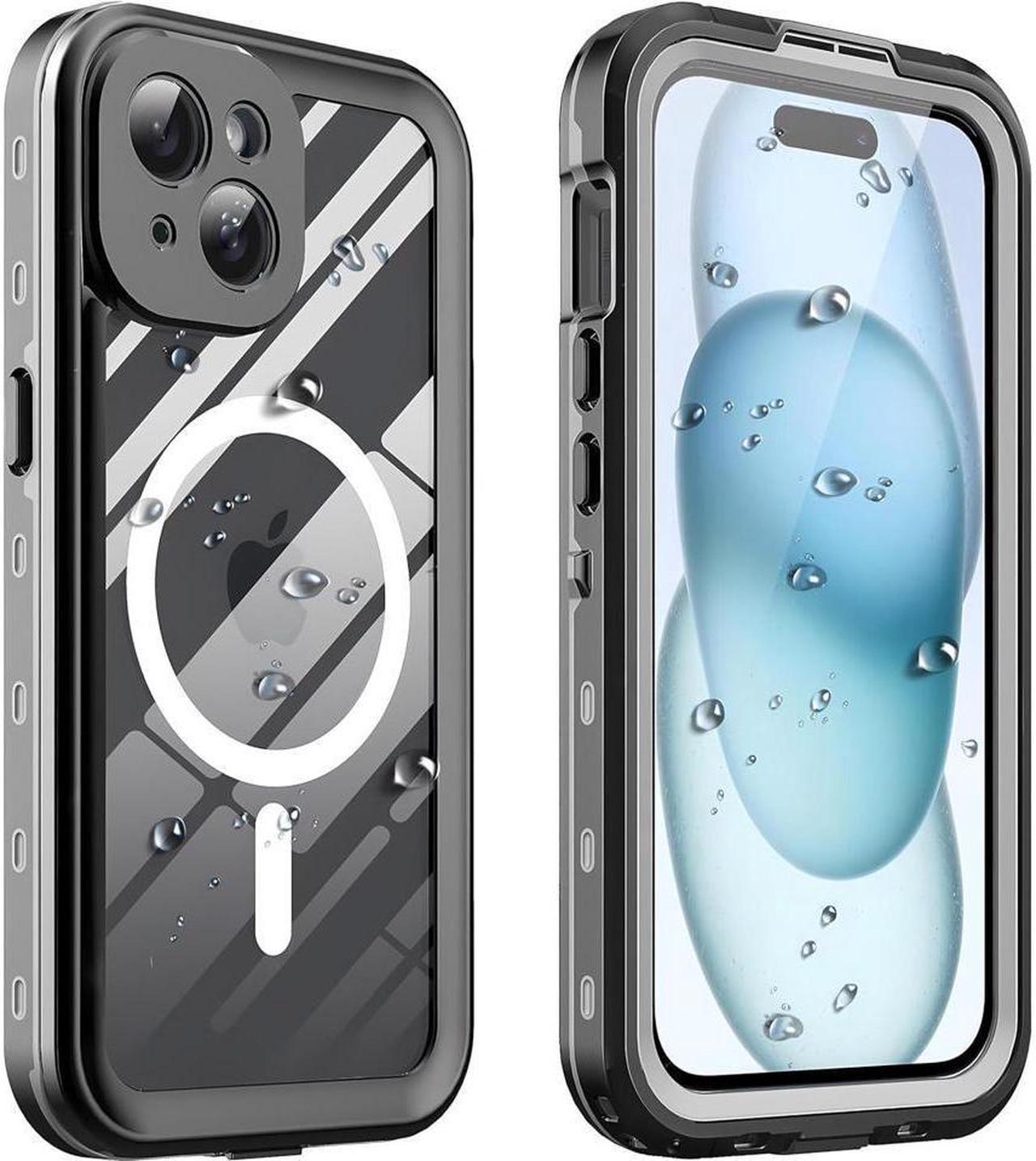 BONAEVER for iPhone 15 6.1 inch Waterproof Case Magnetic [Compatible with MagSafe][with Screen Protector][IP68 Underwater][15FT Military Dropproof][Du Standproof] Phone Cover for iPhone 15 6.1" Blue