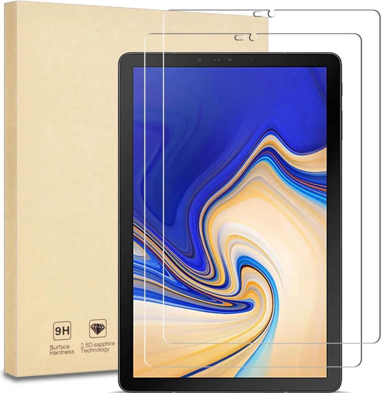 Main image of BONAEVER [2-Pack] Screen Protector for Samsung Galaxy Tab S4 10.5 inch 2018 SM-T830/SM-T835/SM-T837 Tempered Glass Screen Protector Film S-Pen CompatibleScratch Resi Standant