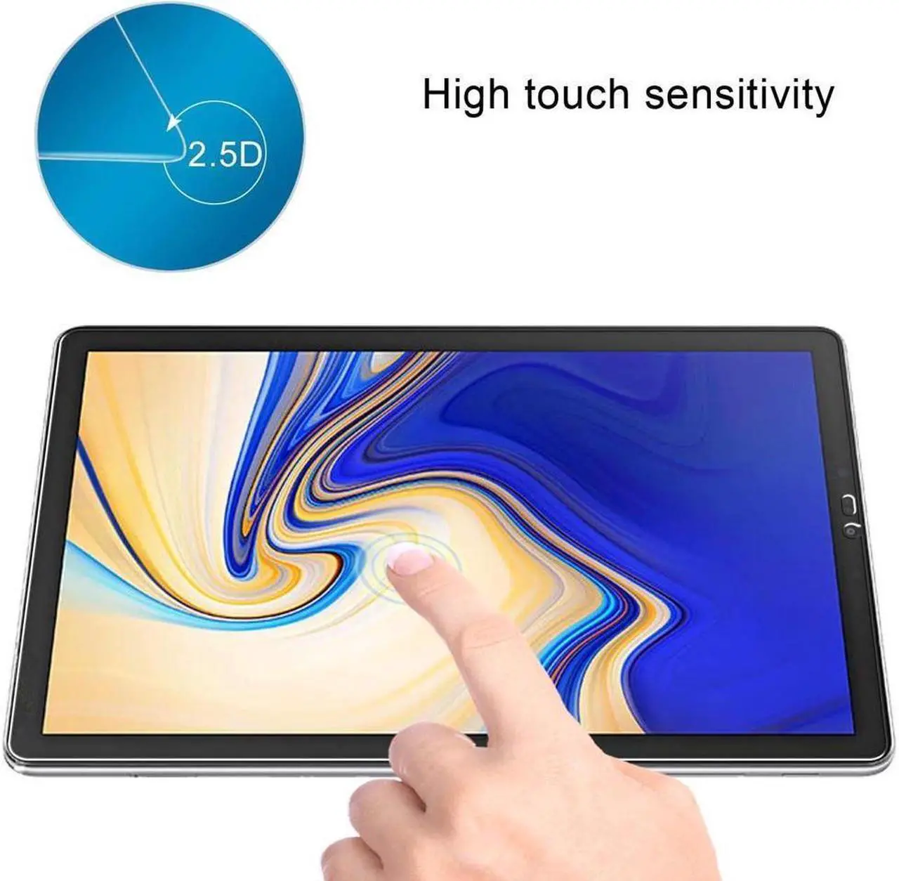 Alt view image 4 of 7 - BONAEVER [2-Pack] Screen Protector for Samsung Galaxy Tab S4 10.5 inch 2018 SM-T830/SM-T835/SM-T837 Tempered Glass Screen Protector Film S-Pen CompatibleScratch Resi Standant
