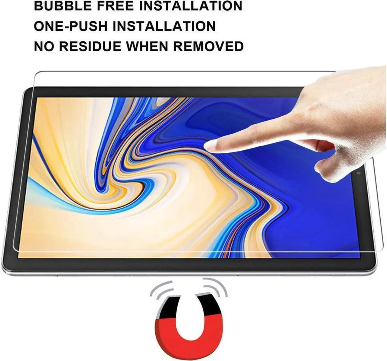 Alt view image 5 of 7 - BONAEVER [2-Pack] Screen Protector for Samsung Galaxy Tab S4 10.5 inch 2018 SM-T830/SM-T835/SM-T837 Tempered Glass Screen Protector Film S-Pen CompatibleScratch Resi Standant