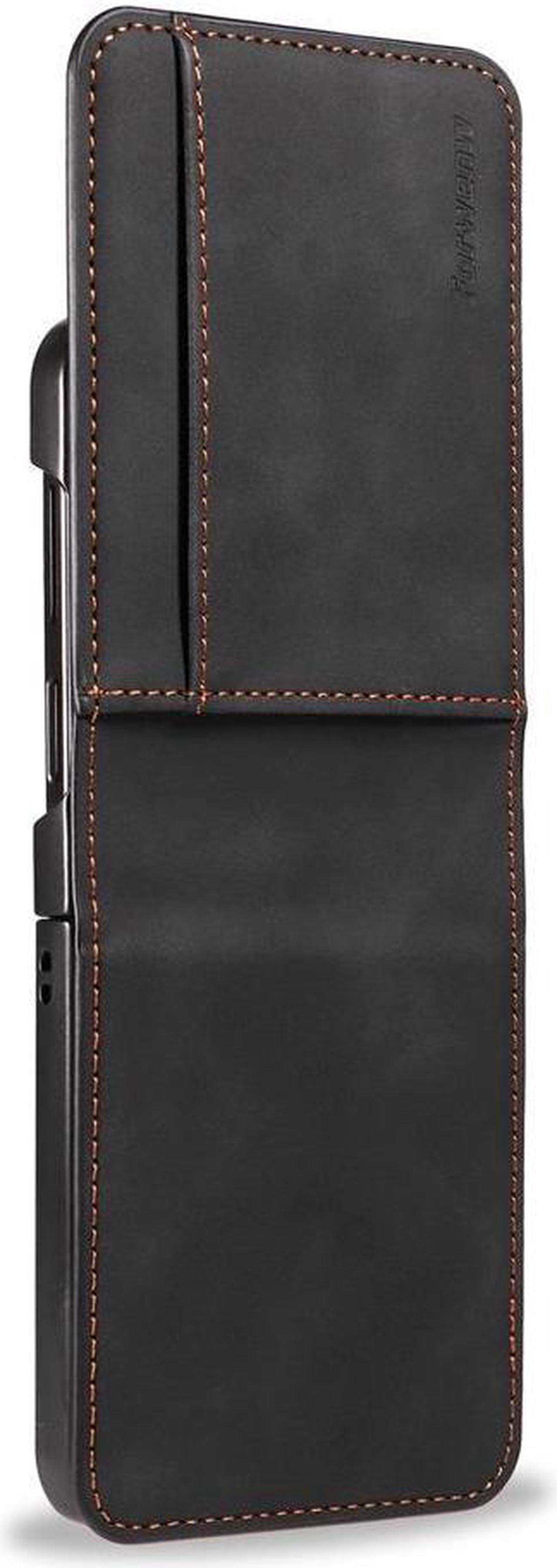 BONAEVER For Samsung Galaxy Z Flip 5 5G 2023 Case Premium PU Leather Cover with Card Holder Magnetic Shockproof Phone Cover Flip Wallet Case