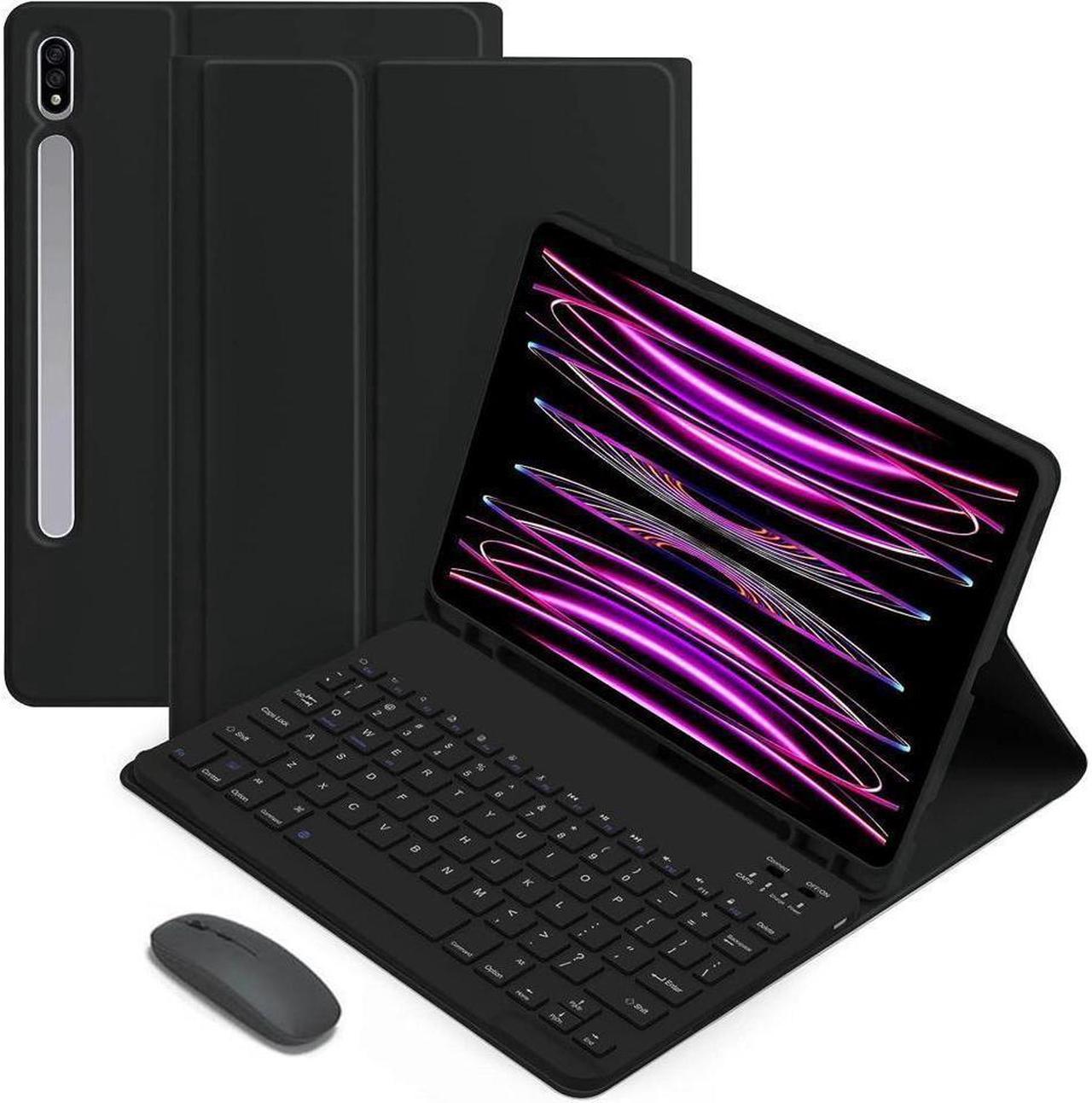 BONAEVER Keyboard Case with Wireless Mouse Combo for 12.4 inch Samsung Galaxy Tab S8 Plus 2022 / S7 FE 2021 / S7 Plus 2020 Smart Folio Cover with Magnetic Wireless Keyboard Bluetooth Mice