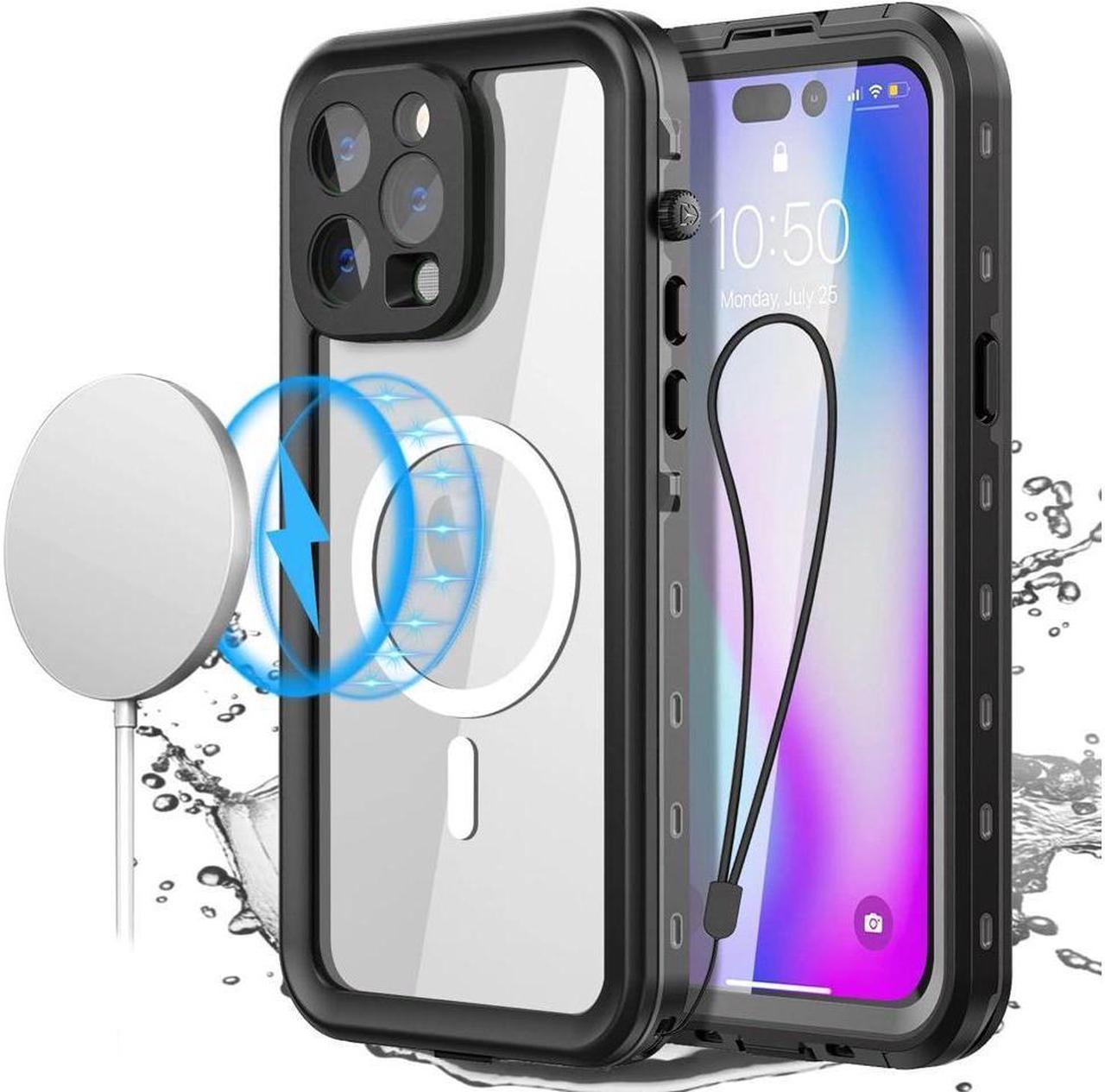 BONAEVER for iPhone 14 Pro Max Case Waterproof Compatible with Magsafe Magnetic Protective iPhone 14 Pro Max Phone Case Water Proof Mag Safe Magnet Shockproof Clear with Screen Protector