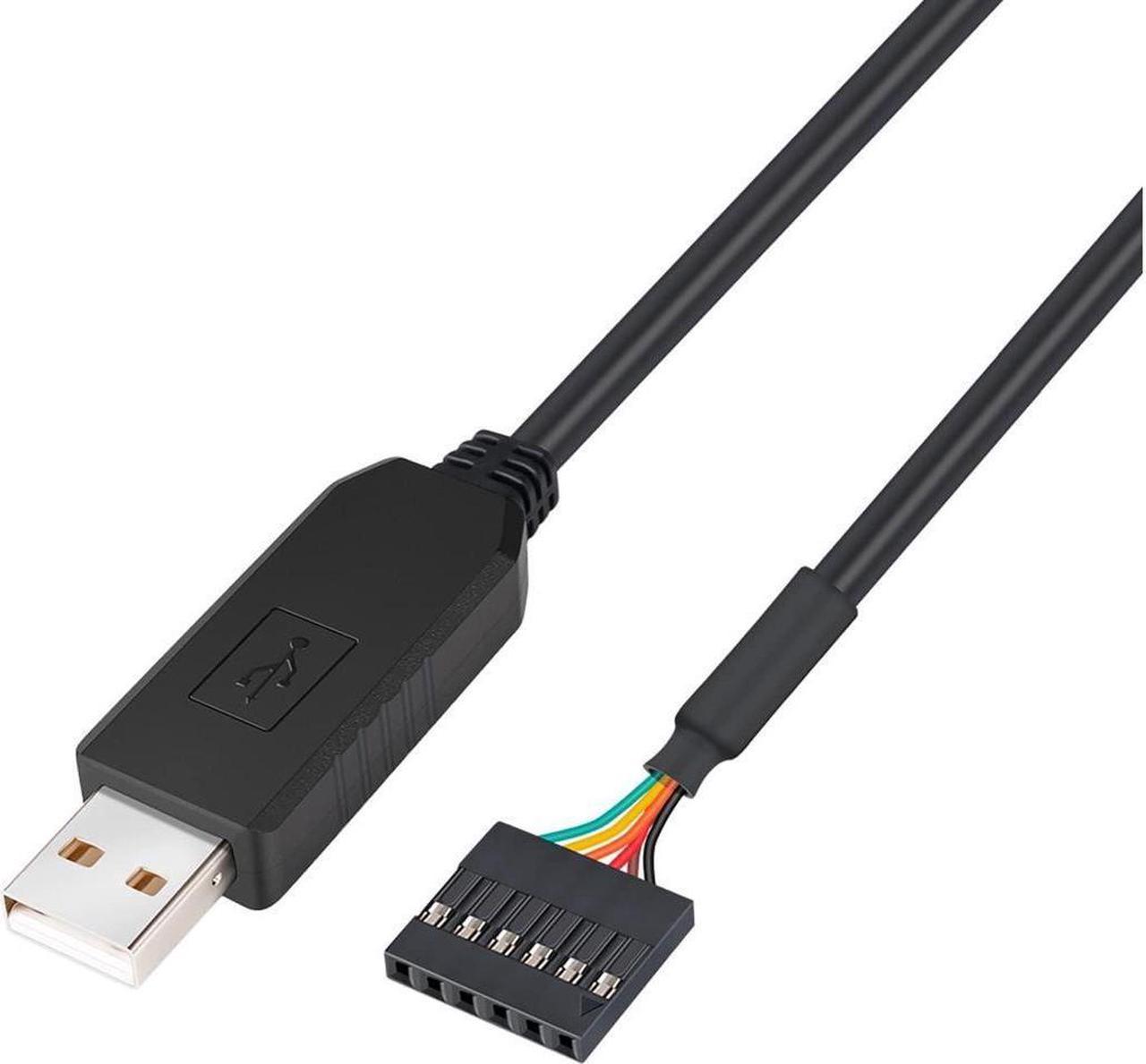 BONAEVER FTDI USB to TTL Serial 3.3V Adapter Cable 6 Pin 0.1 inch Pitch Female Socket Header UART IC FT232RL Chip Windows 11 10 8 7 Linux 3 ft.