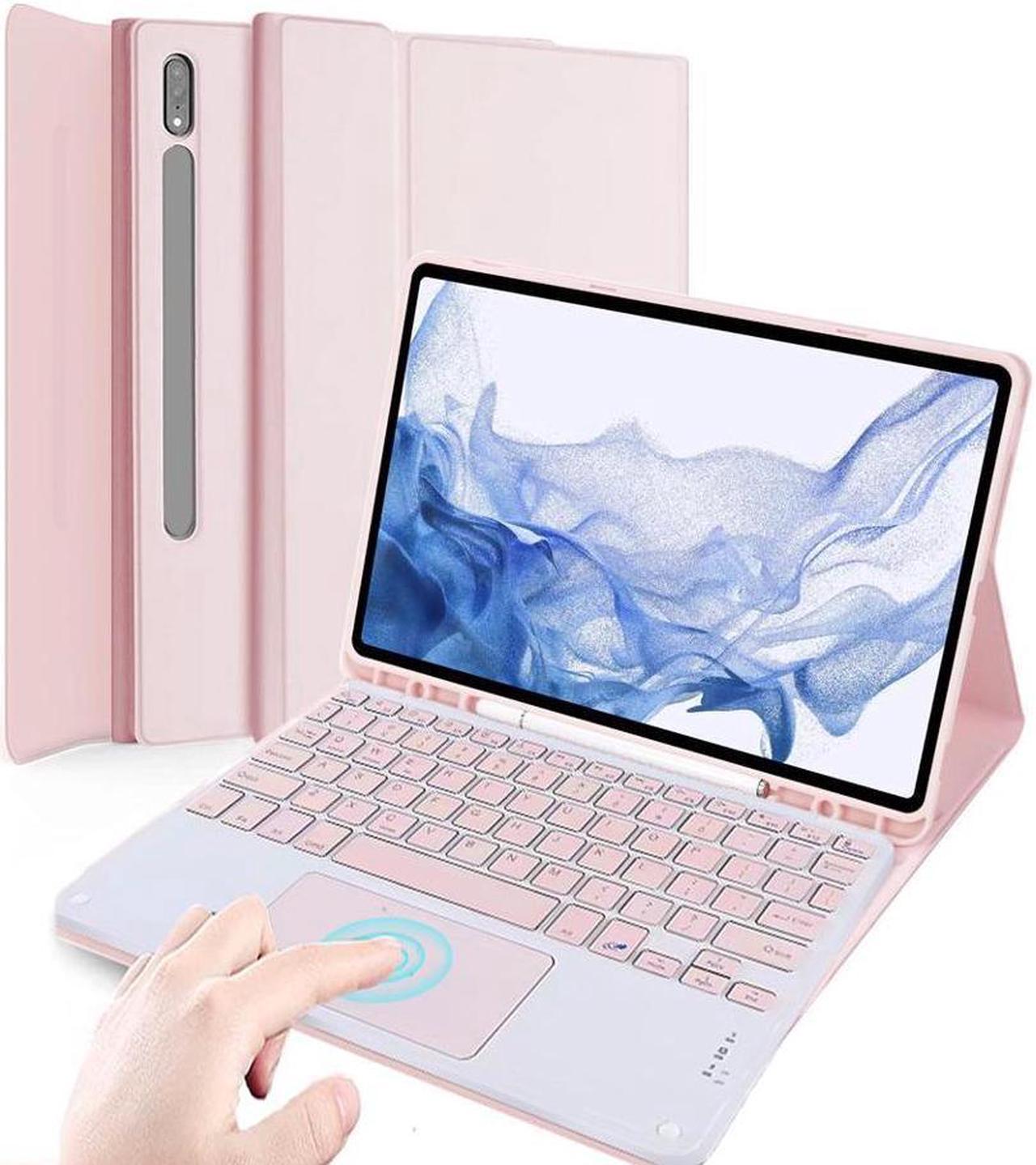 BONAEVER Touchpad Keyboard Case for Samsung Galaxy Tab S10 Plus 2024 / S9 Plus 2023 / S9 FE Plus / S8 Plus 2022 / S7 FE 2021 / S7 Plus 12. 4  inch Cover with Wireless Keyboard / Trackpad / Pen Holder