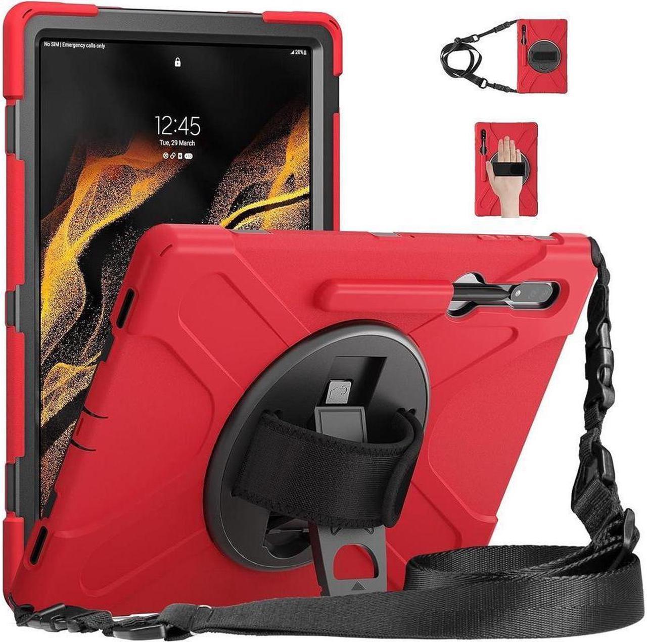 BONAEVER Samsung Galaxy Tab S10 Ultra 2024 / S9 Ultra 2023 / Galaxy S8 Ultra 2022 14.6 inch Case Shockproof Protective Cover with Stand Handle Hand Strap & Shoulder Strap