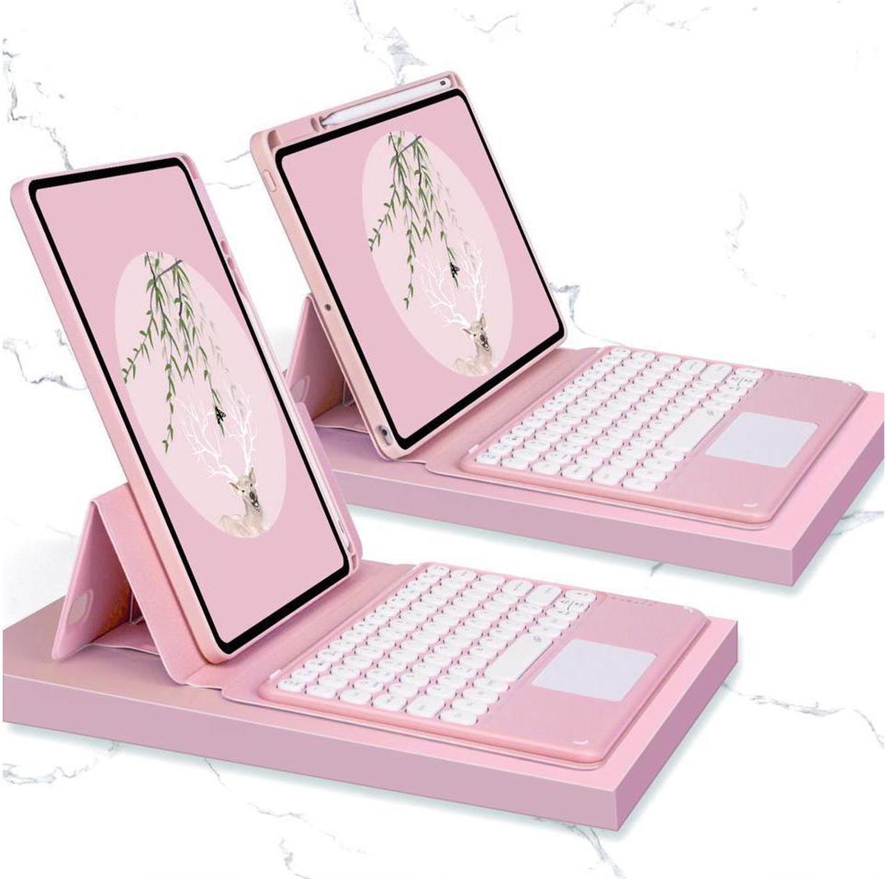 BONAEVER Keyboard Case for iPad Air 5 2022 / Air 4 10.9 inch 2020 / iPad Pro 11 2021 2020 2018 with Magnet Touchpad Keyboard & Pencil Holder Clear Back Cover